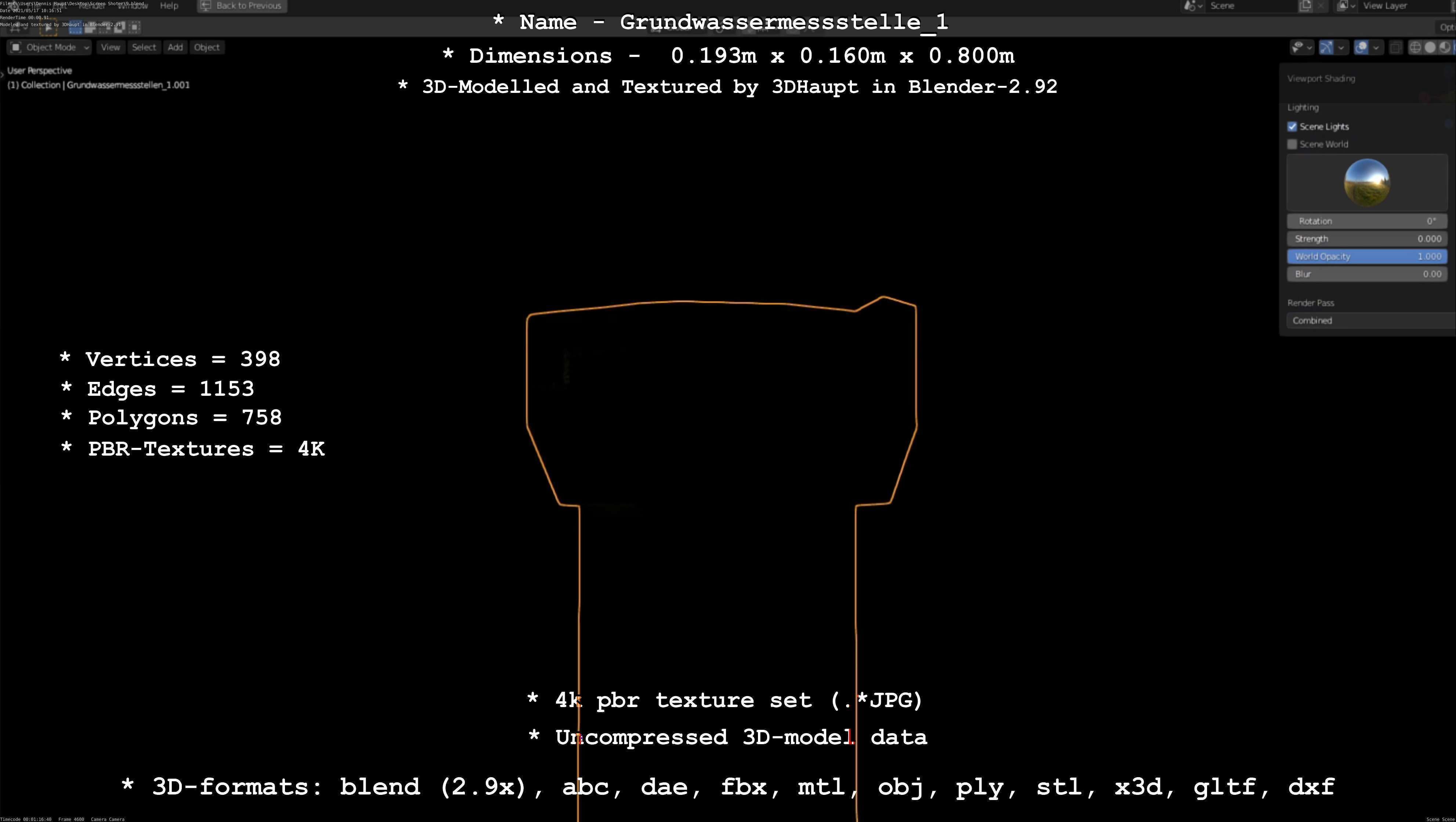 Groundwater monitoring well 1 version 2  Low-poly 3D model_87