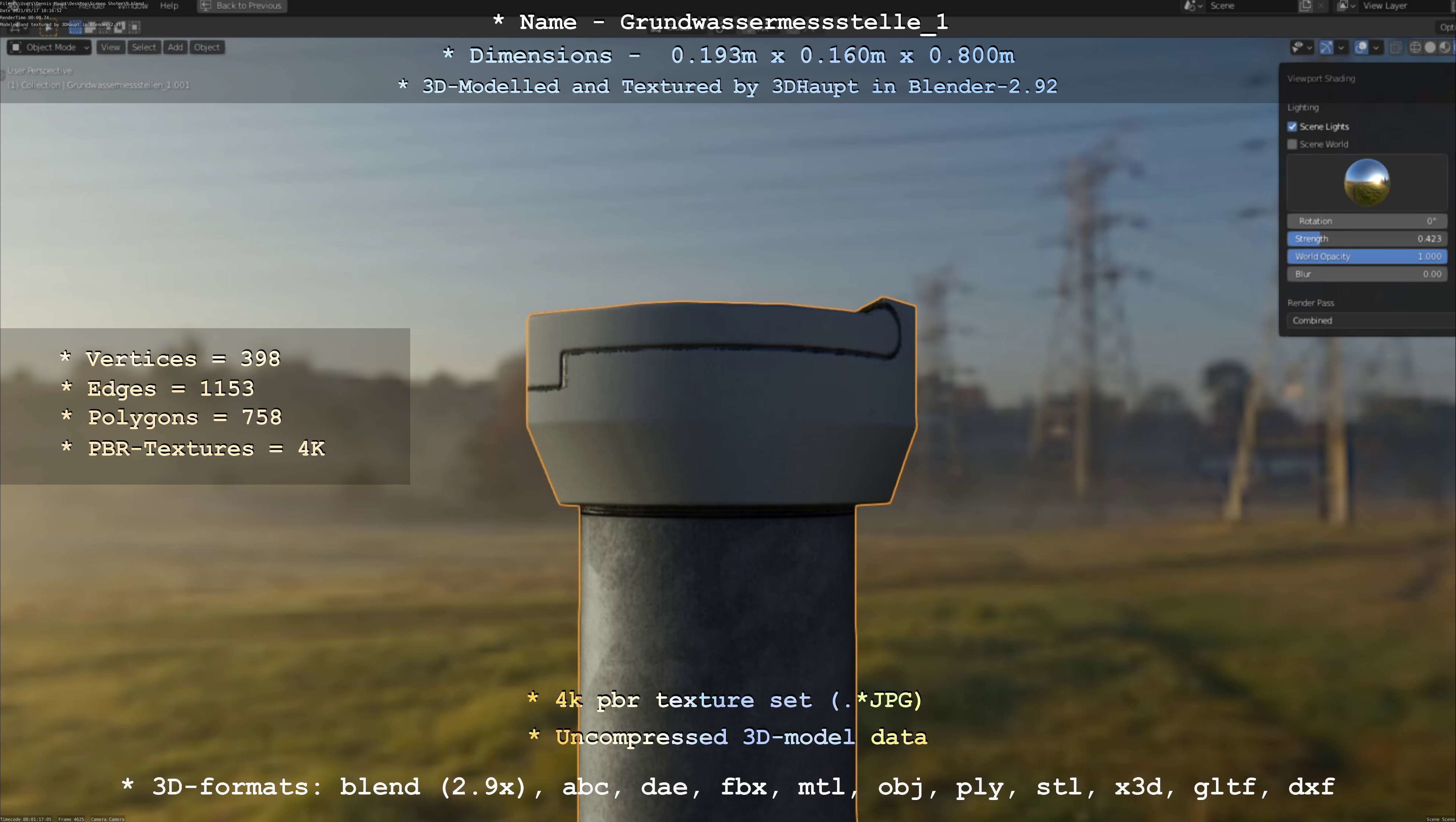 Groundwater monitoring well 1 version 2  Low-poly 3D model_98