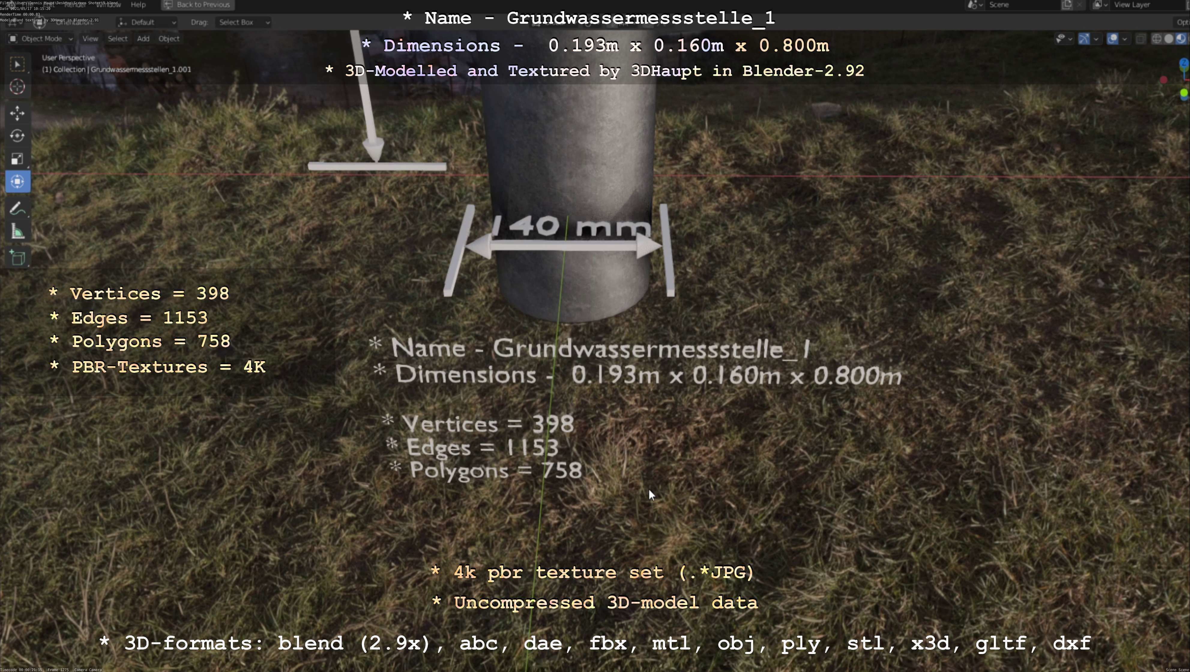 Groundwater monitoring well 1 version 2  Low-poly 3D model_84