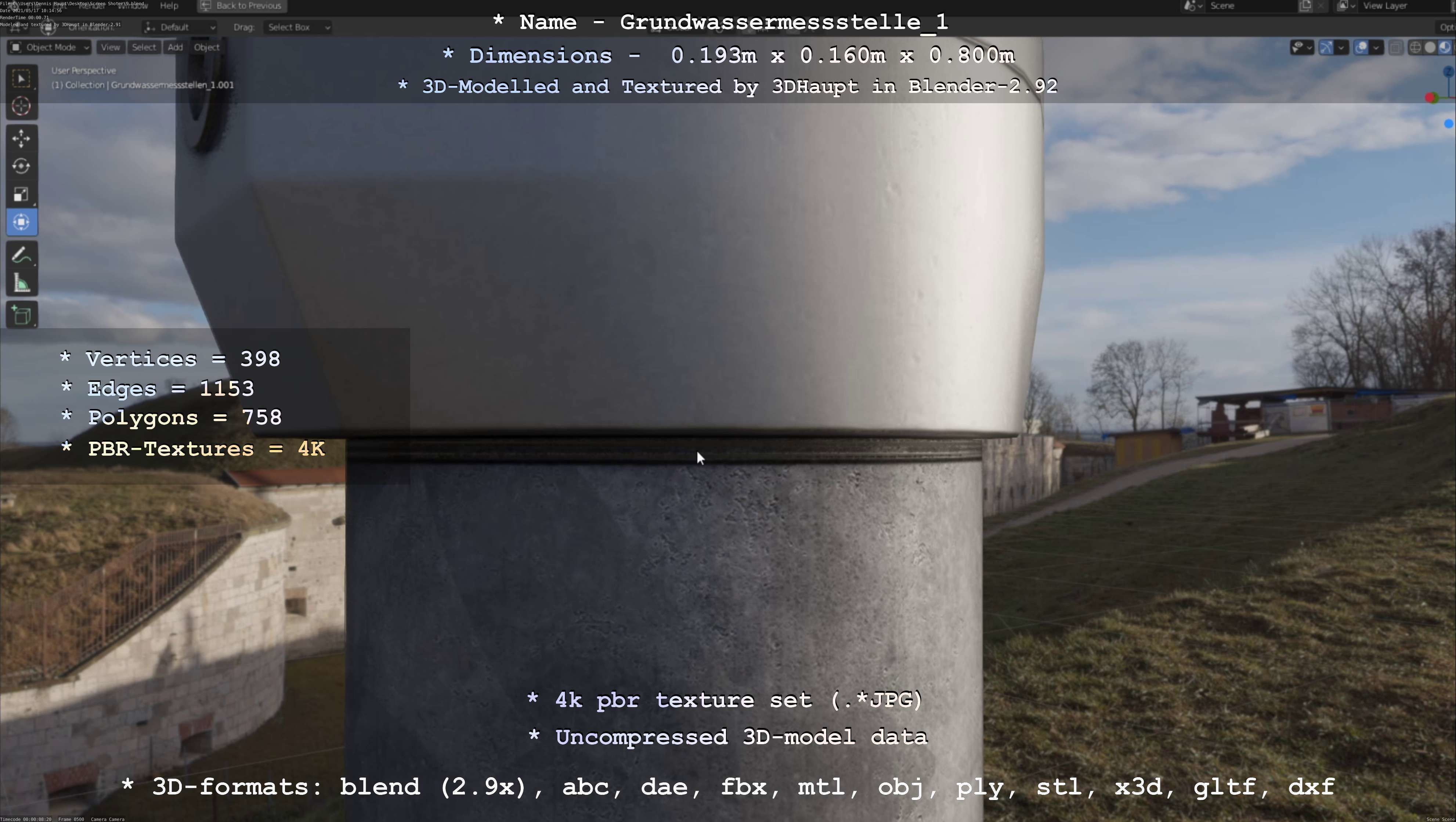Groundwater monitoring well 1 version 2  Low-poly 3D model_71