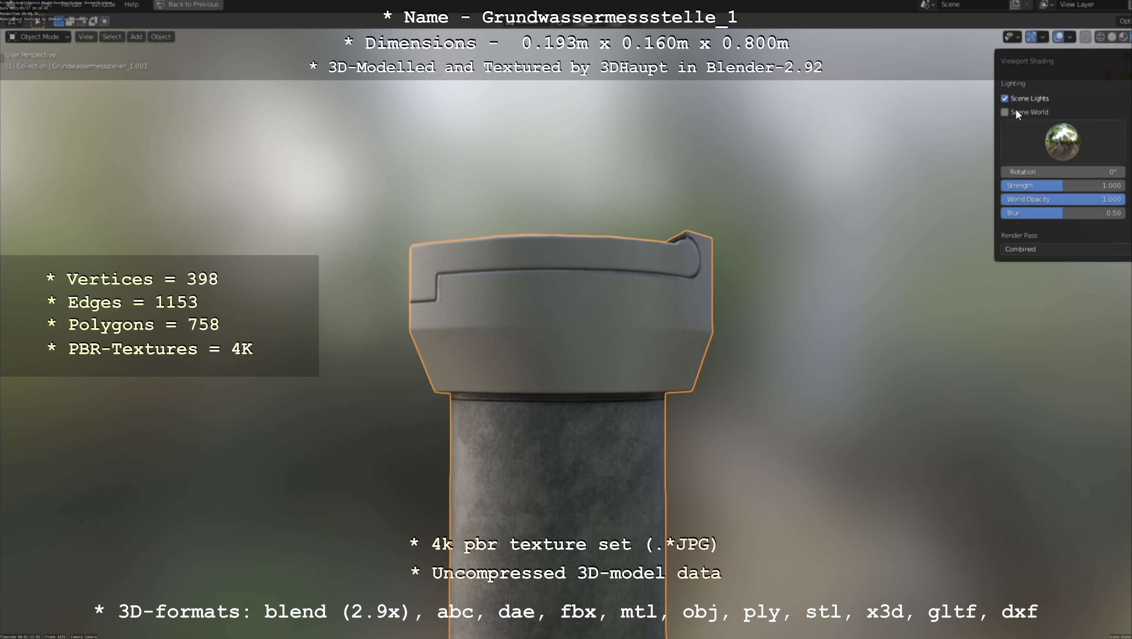 Groundwater monitoring well 1 version 2  Low-poly 3D model_43