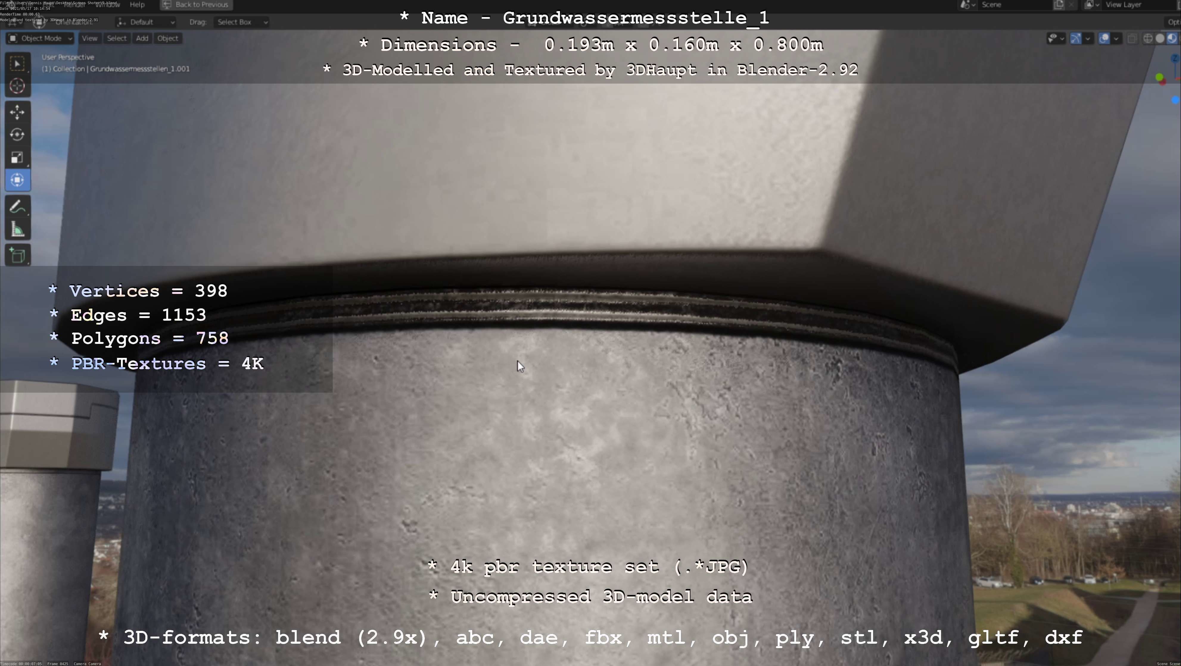 Groundwater monitoring well 1 version 2  Low-poly 3D model_7