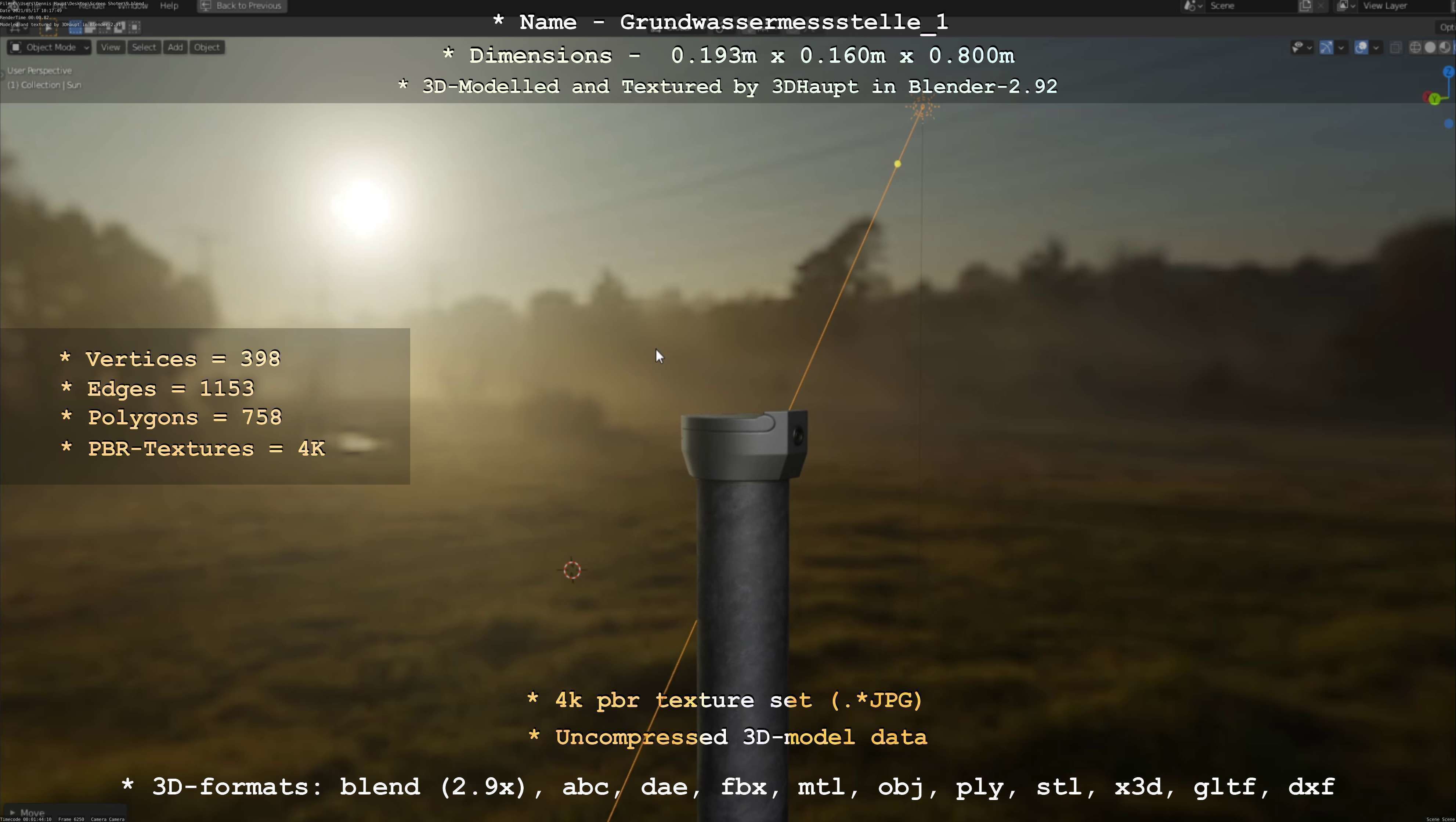 Groundwater monitoring well 1 version 2  Low-poly 3D model_59