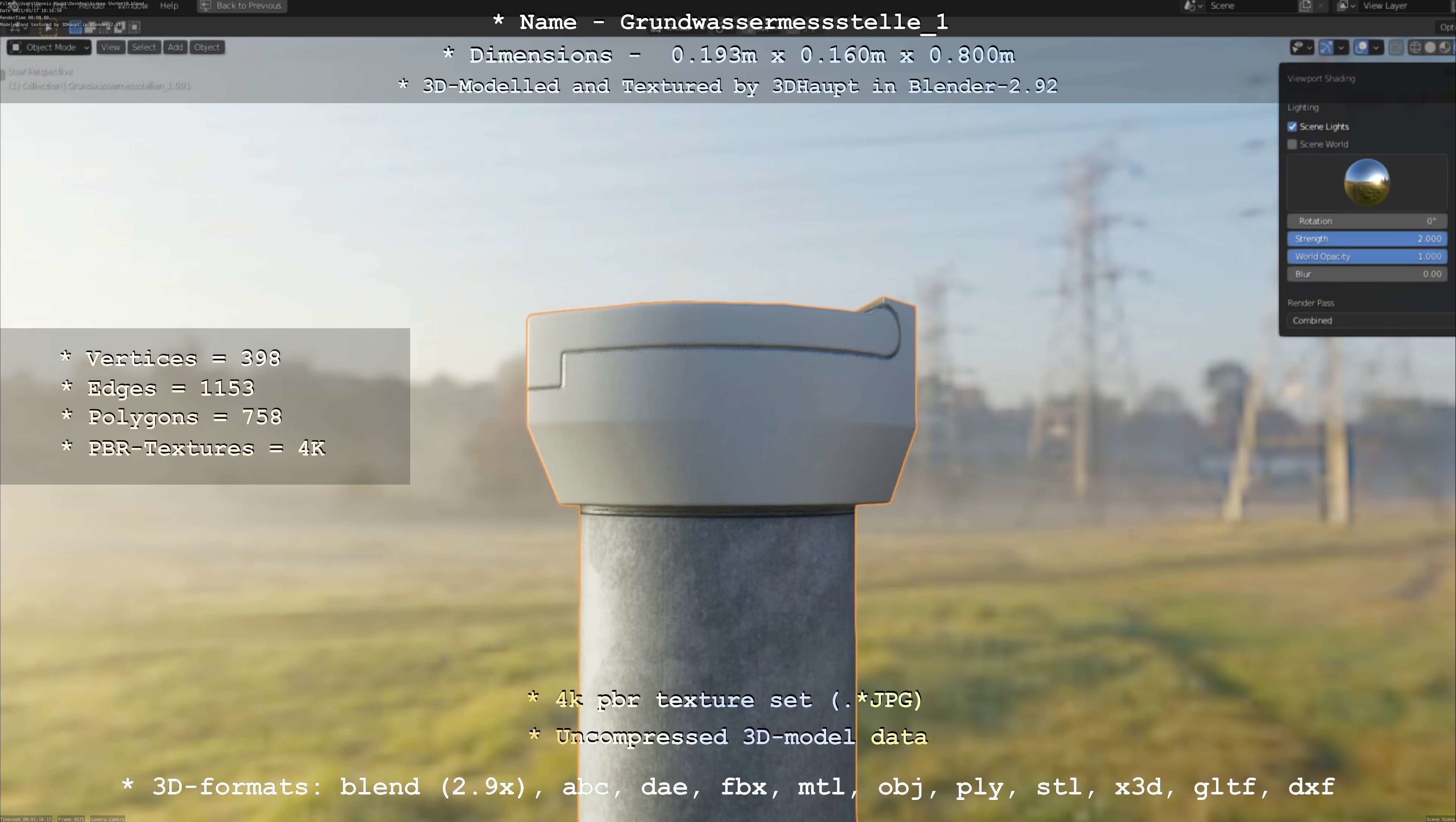 Groundwater monitoring well 1 version 2  Low-poly 3D model_76