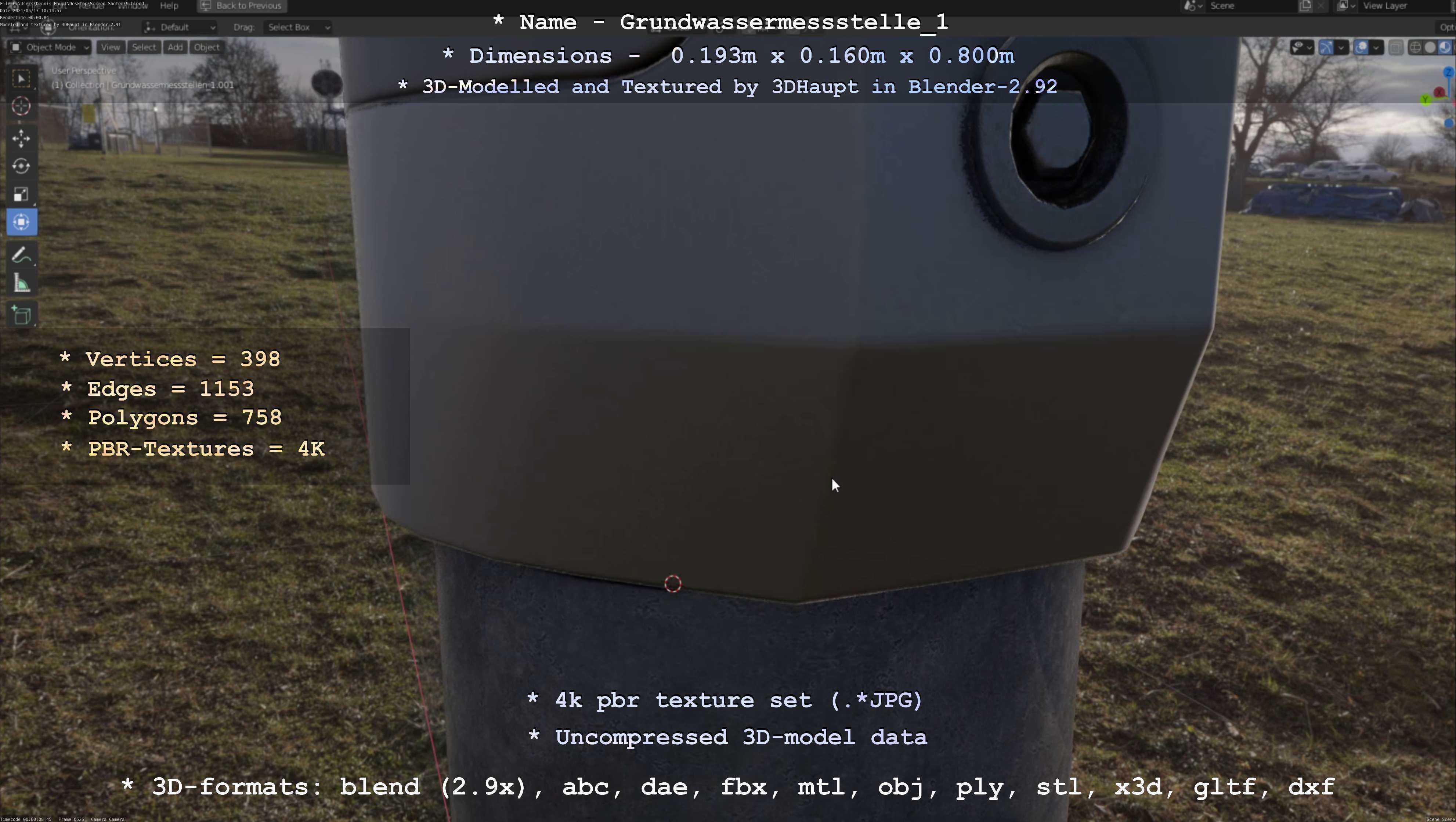 Groundwater monitoring well 1 version 2  Low-poly 3D model_72