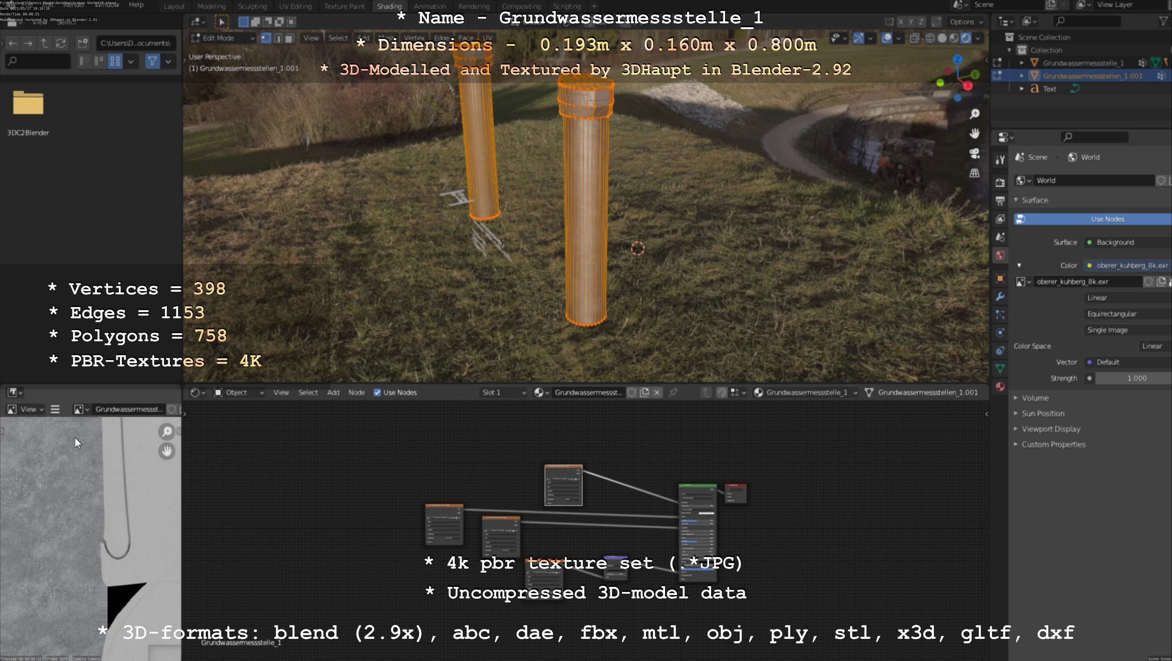 Groundwater monitoring well 1 version 2  Low-poly 3D model_121