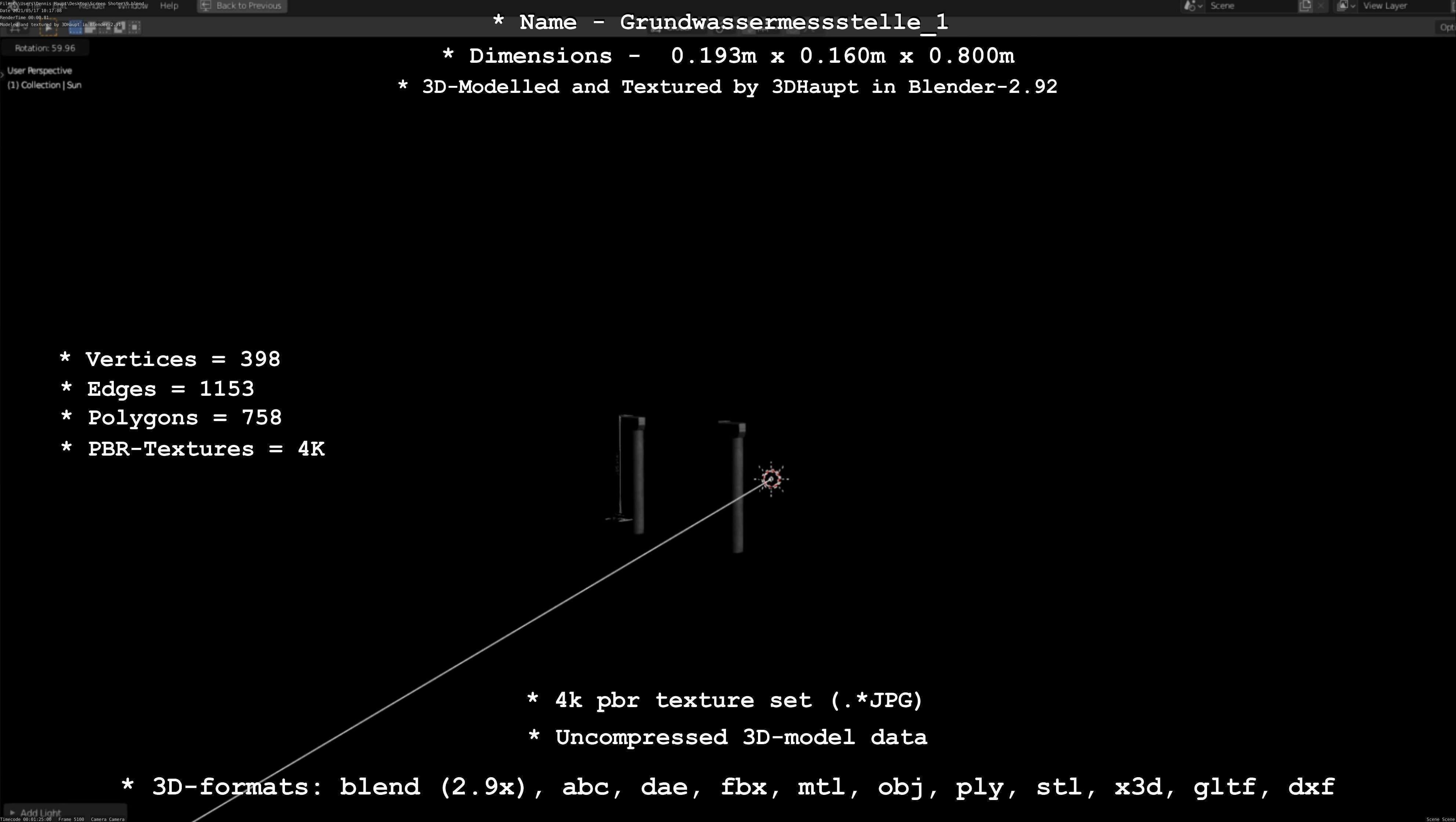 Groundwater monitoring well 1 version 2  Low-poly 3D model_39