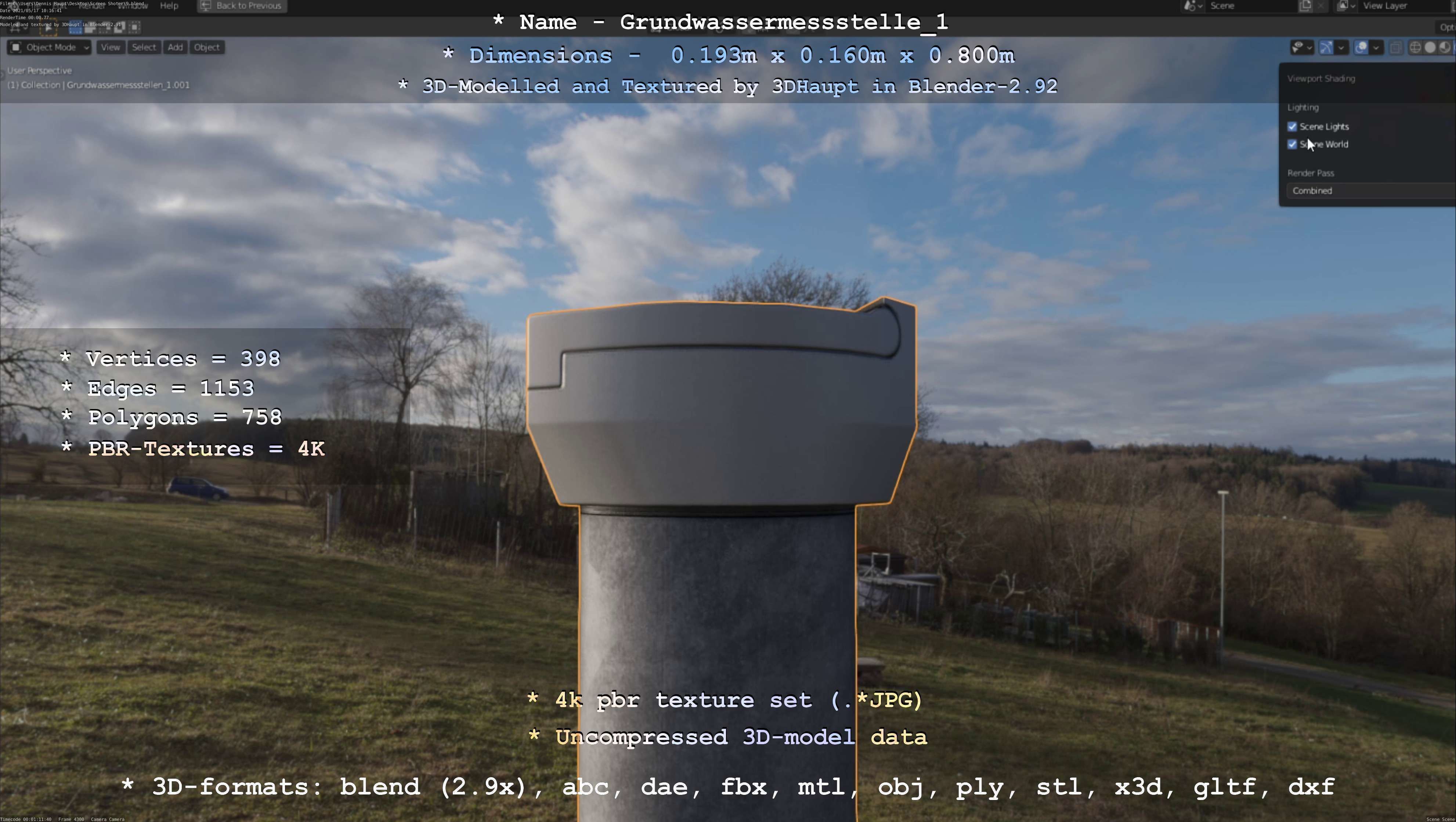 Groundwater monitoring well 1 version 2  Low-poly 3D model_32