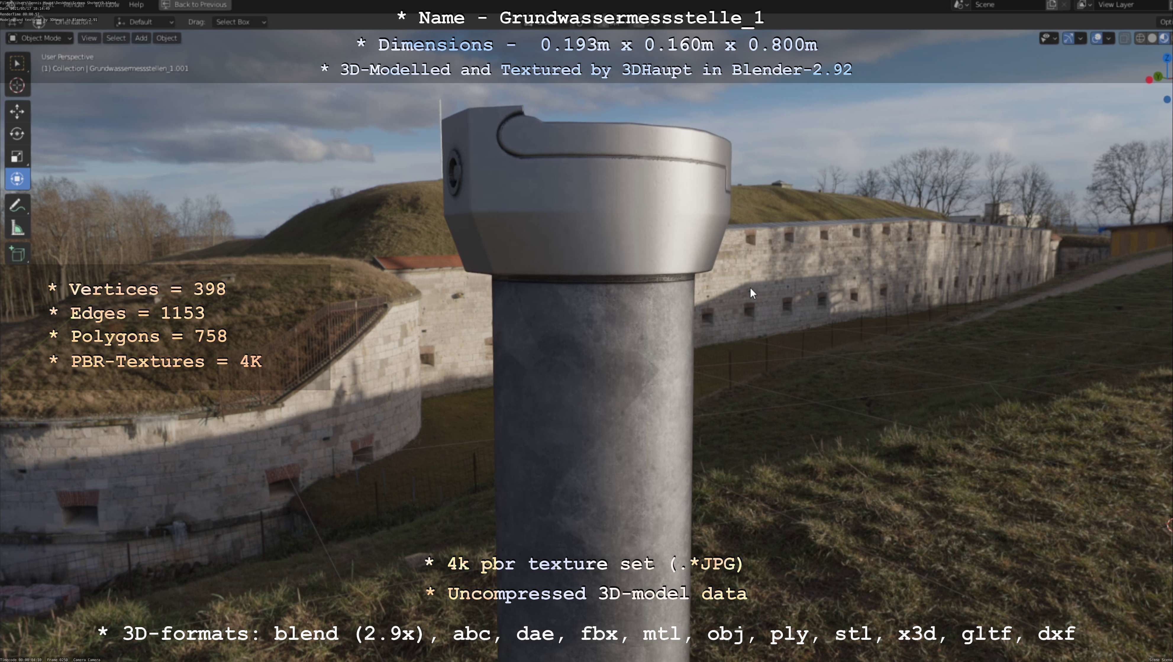 Groundwater monitoring well 1 version 2  Low-poly 3D model_4