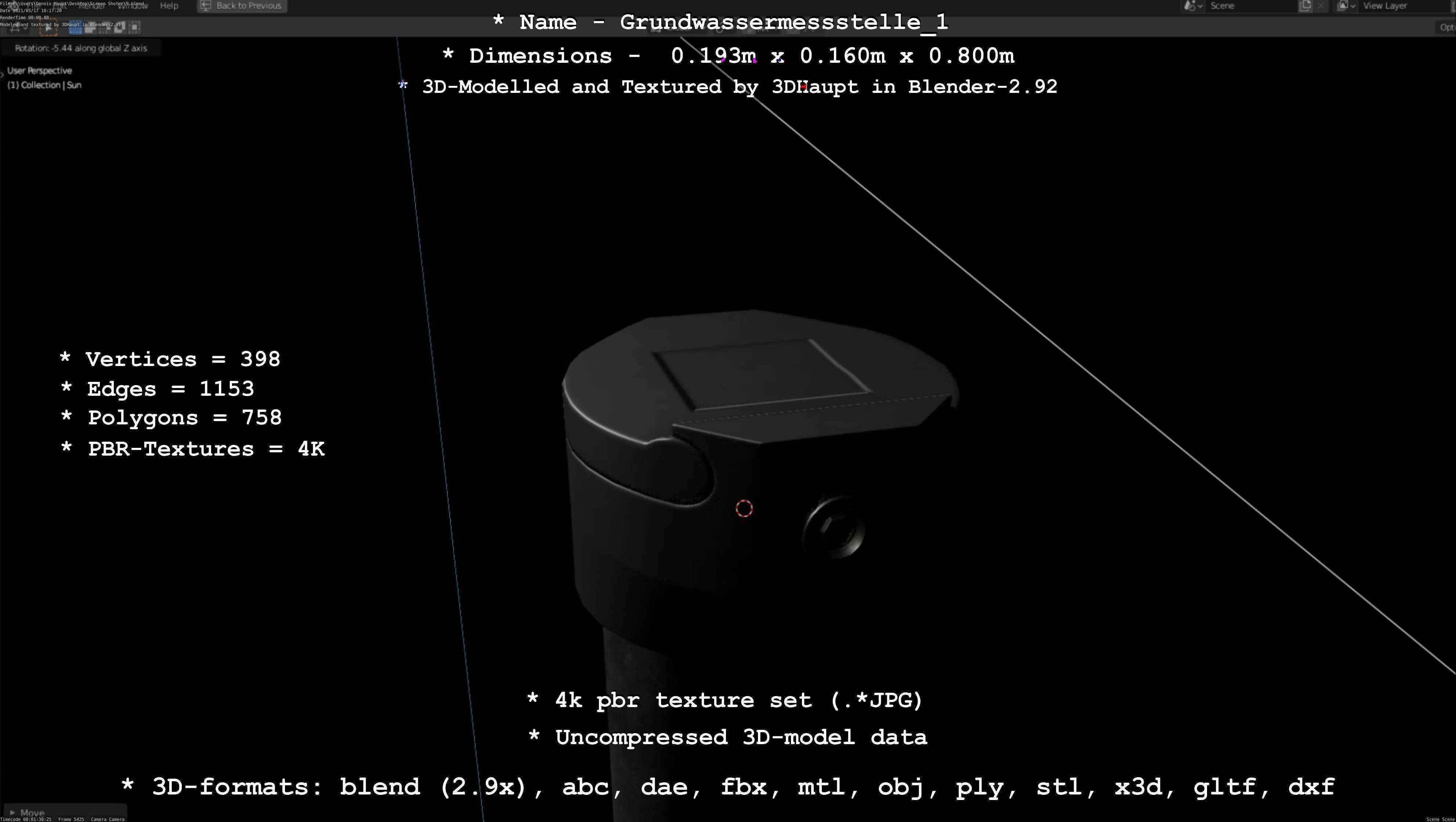 Groundwater monitoring well 1 version 2  Low-poly 3D model_42
