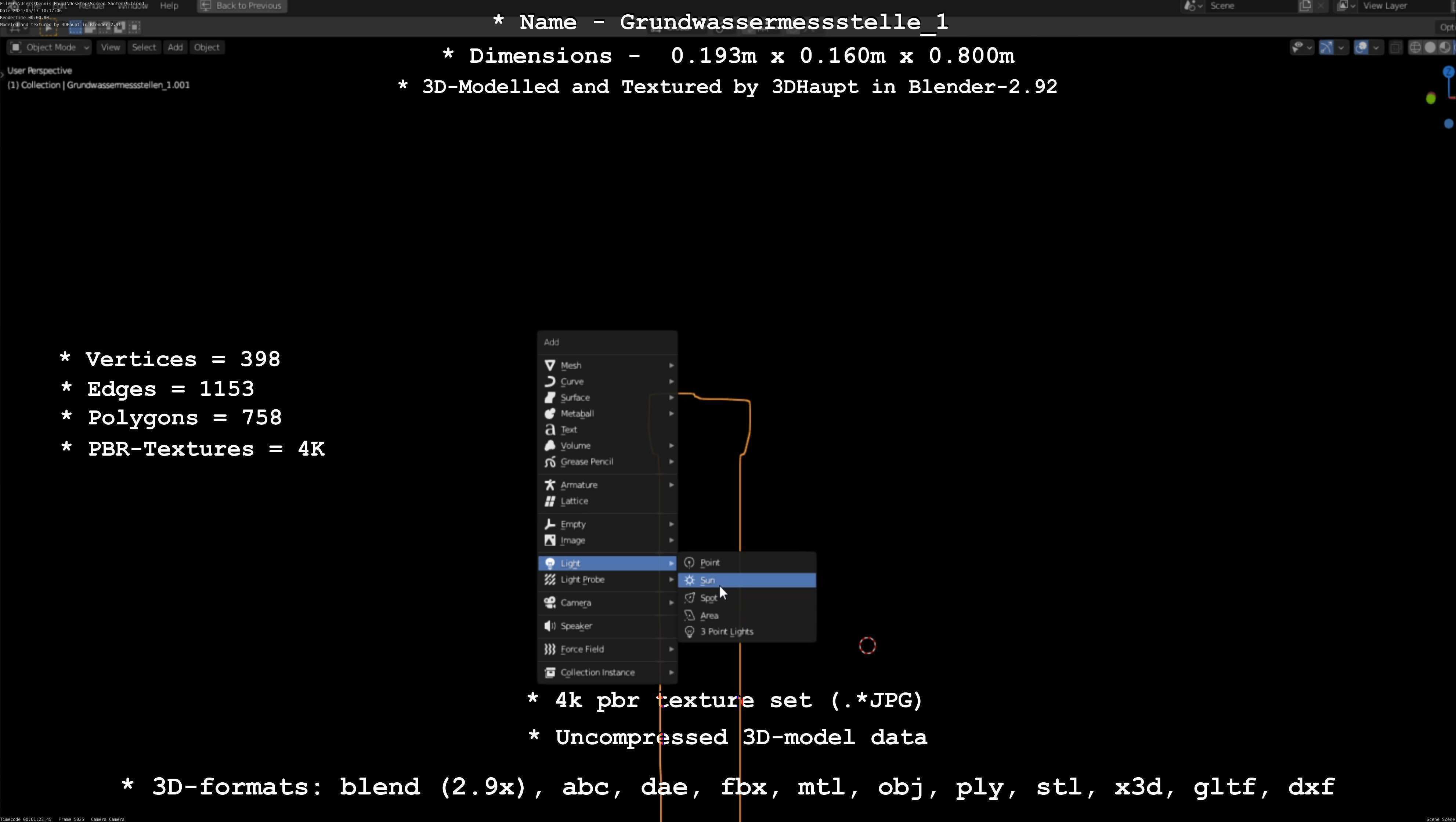 Groundwater monitoring well 1 version 2  Low-poly 3D model_36