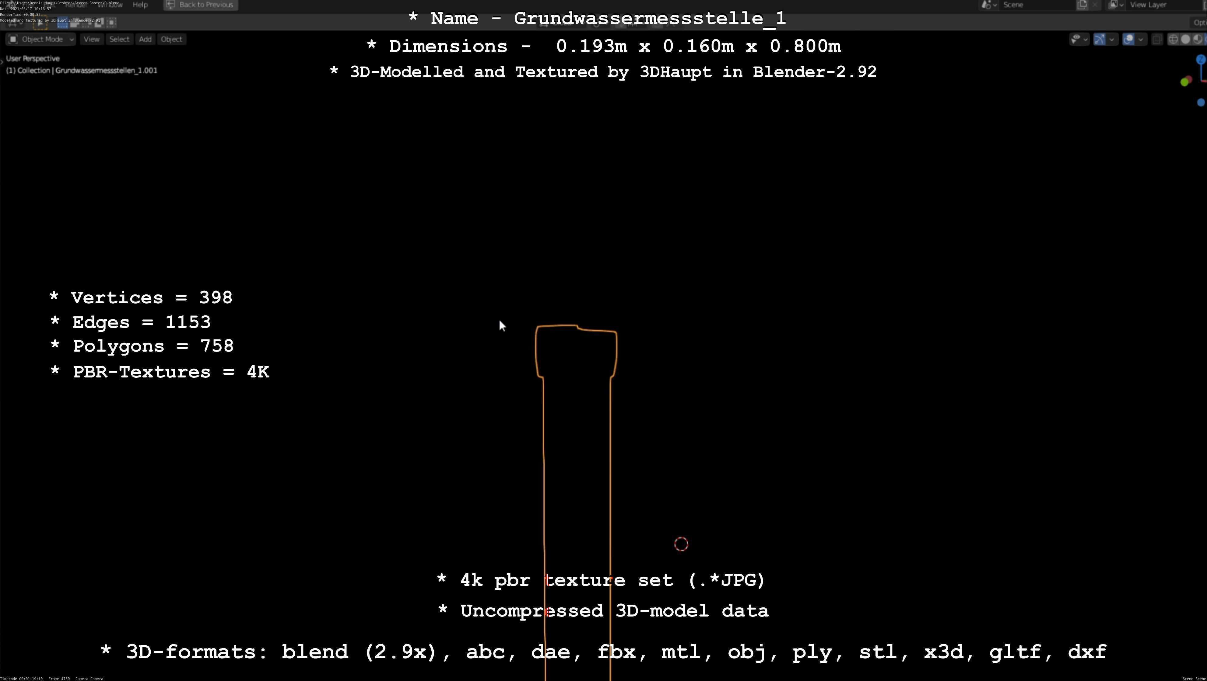 Groundwater monitoring well 1 version 2  Low-poly 3D model_34