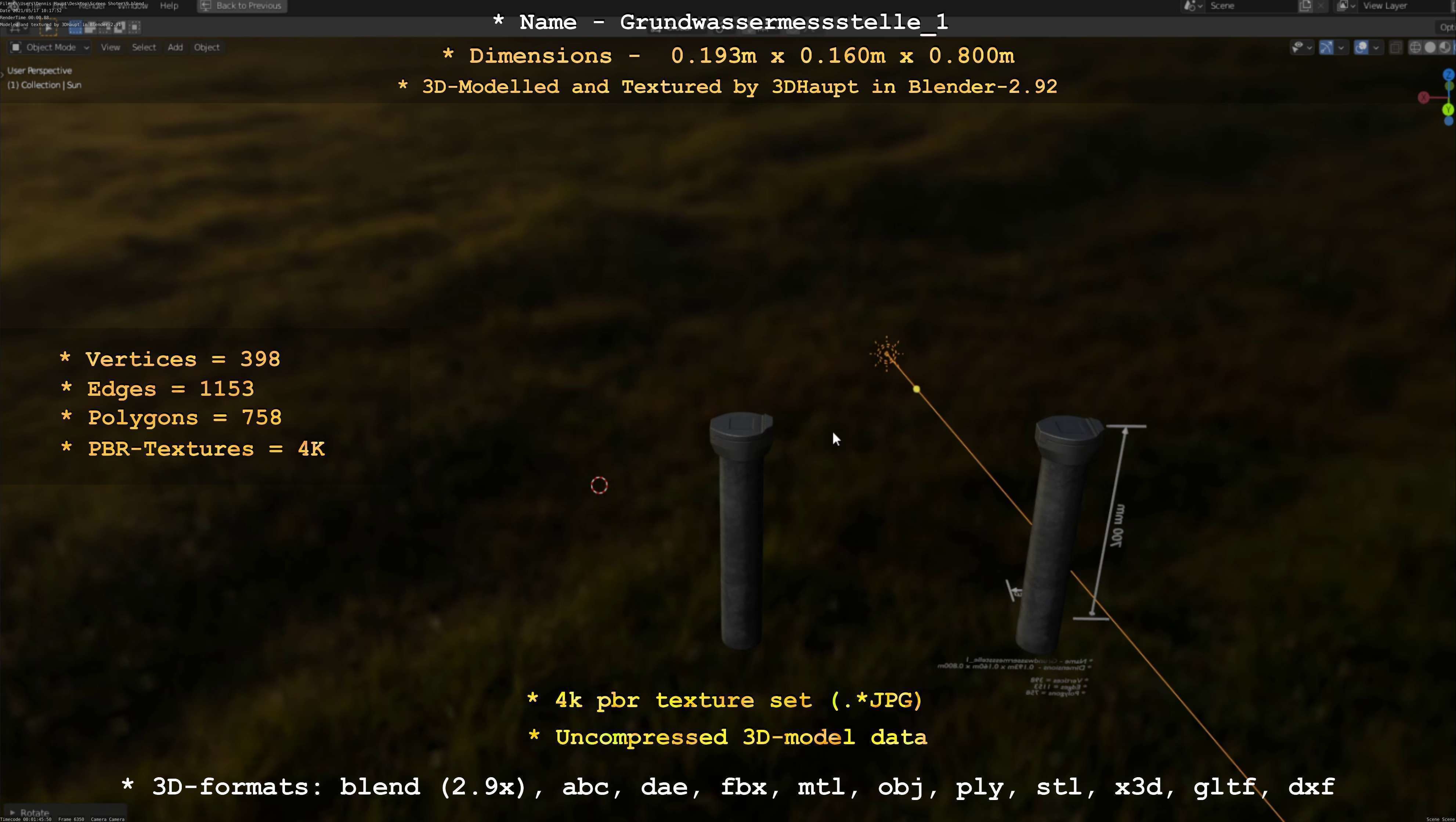 Groundwater monitoring well 1 version 2  Low-poly 3D model_63