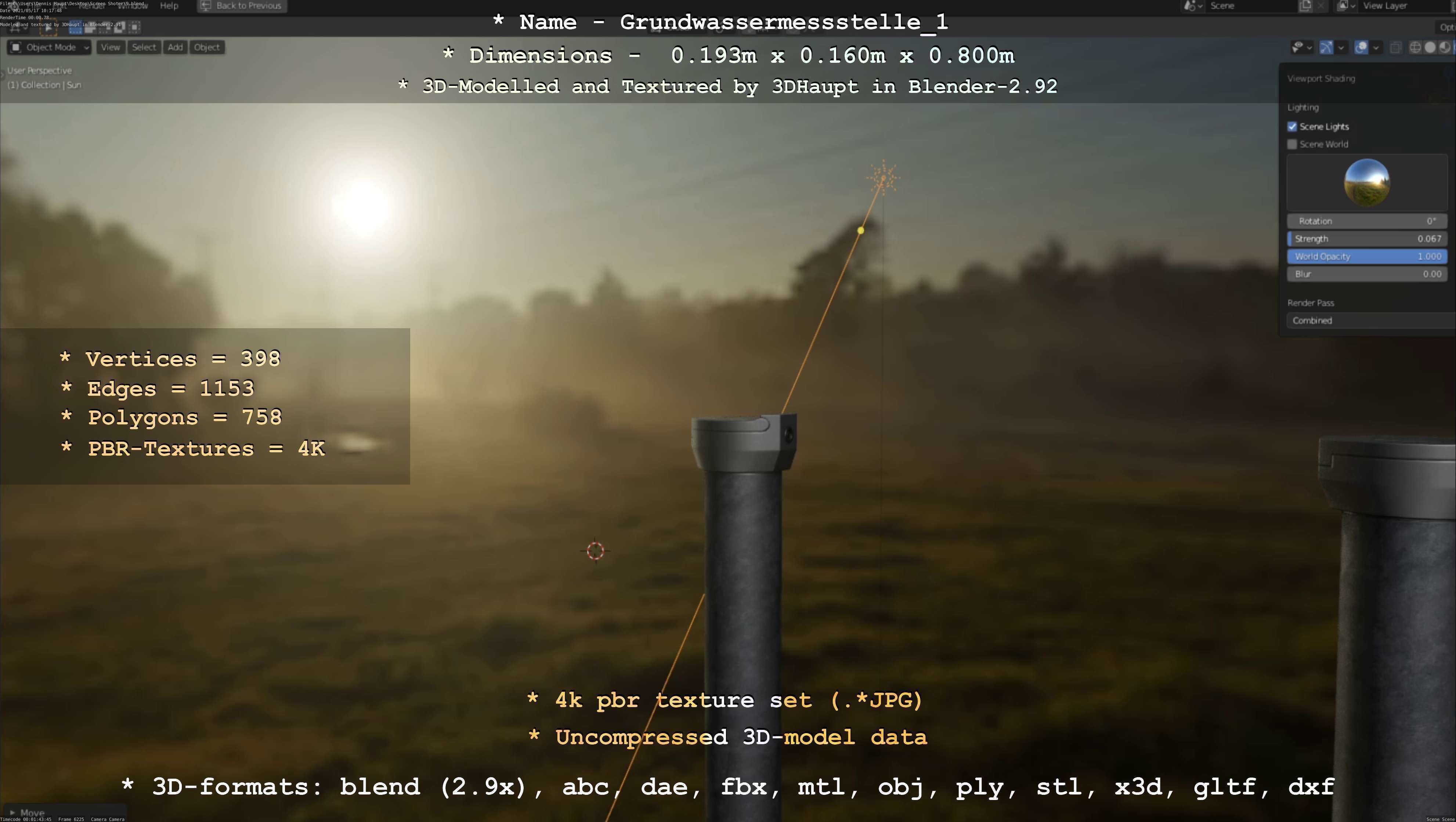 Groundwater monitoring well 1 version 2  Low-poly 3D model_58
