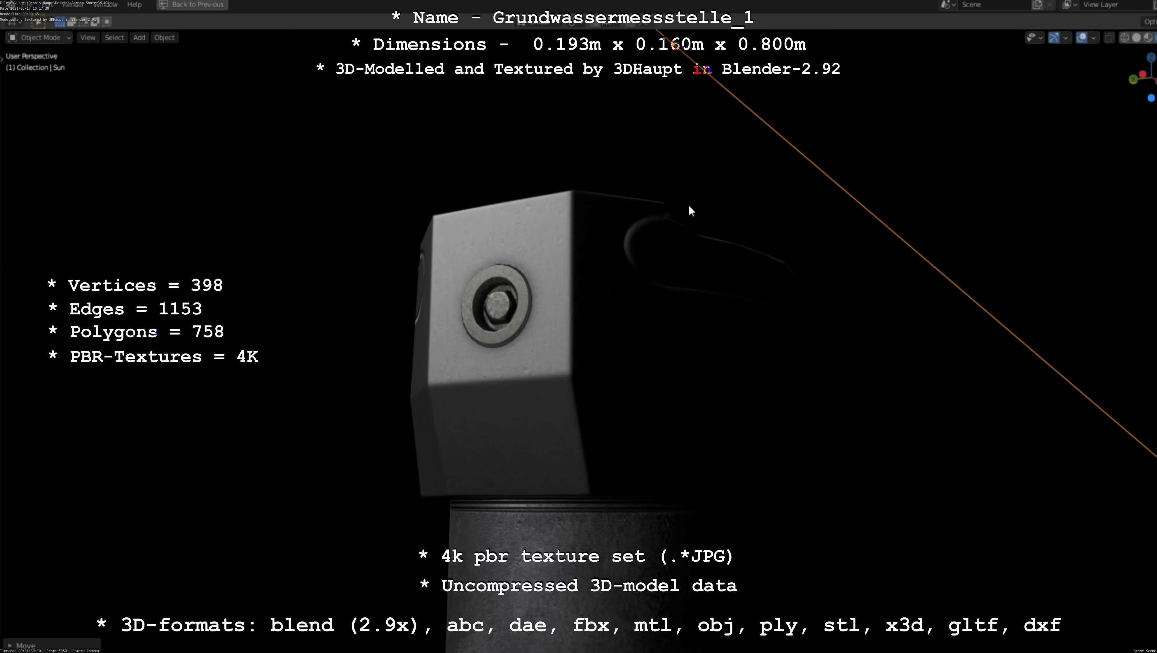 Groundwater monitoring well 1 version 2  Low-poly 3D model_53