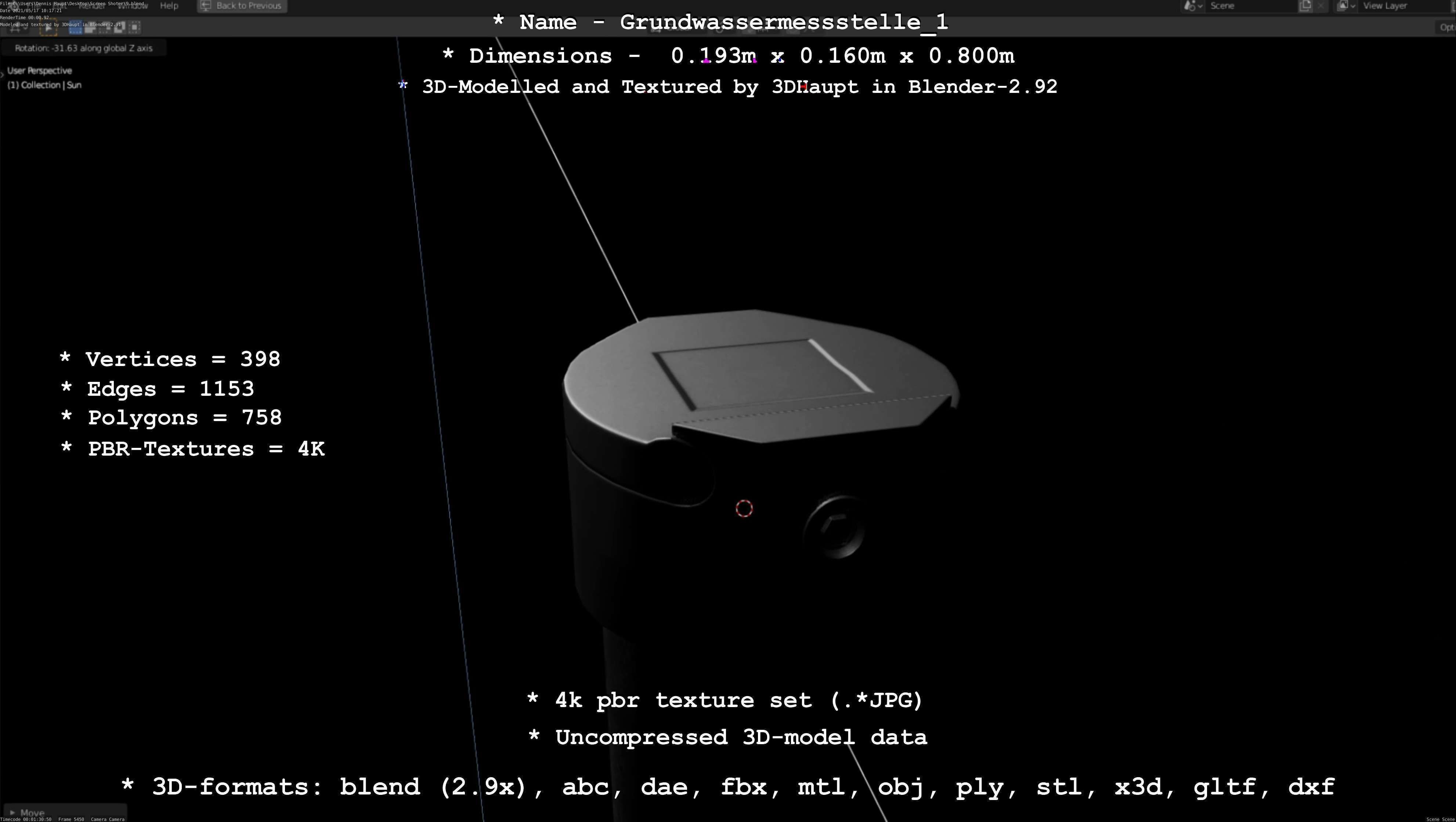 Groundwater monitoring well 1 version 2  Low-poly 3D model_44
