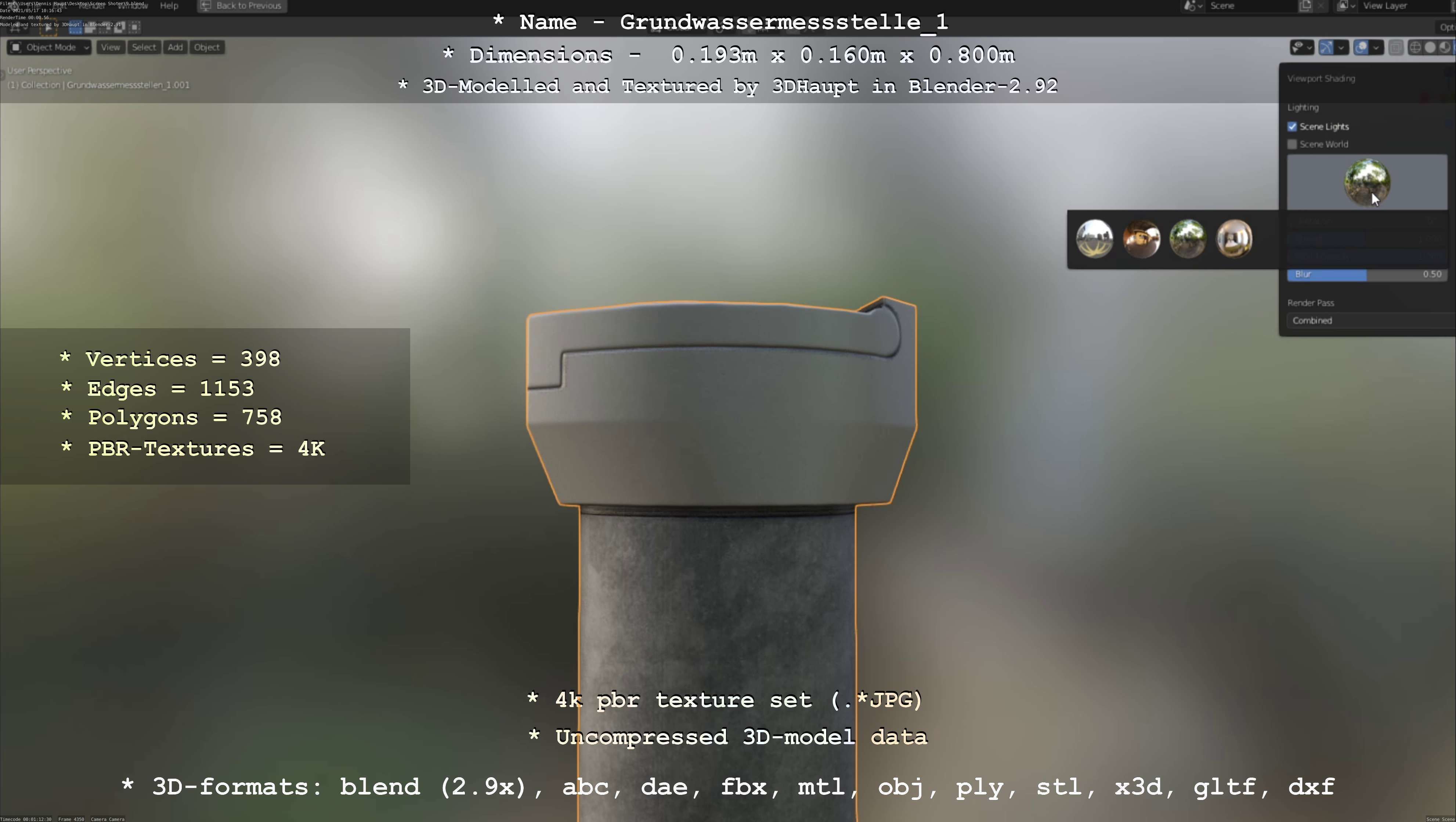 Groundwater monitoring well 1 version 2  Low-poly 3D model_54