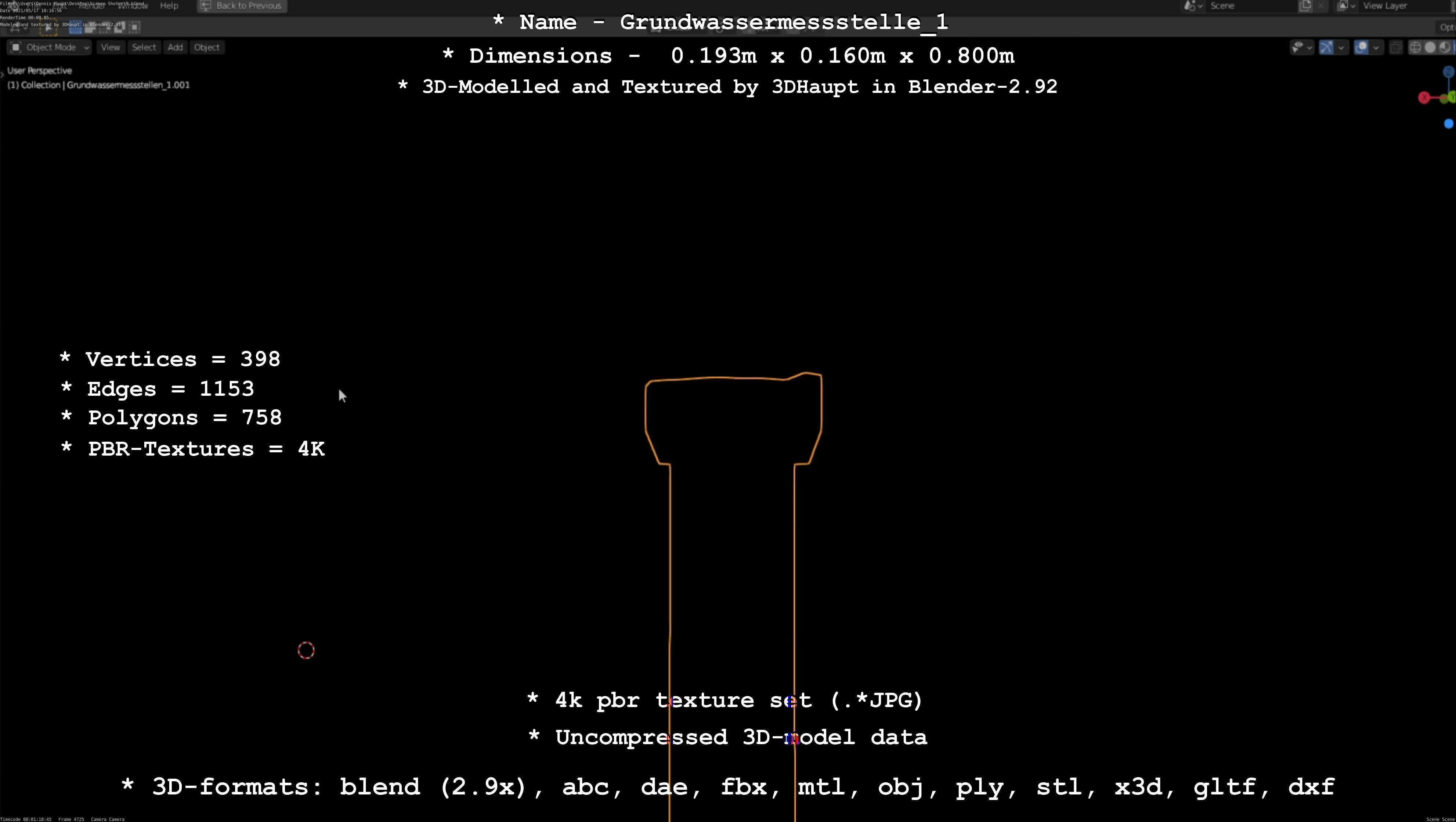 Groundwater monitoring well 1 version 2  Low-poly 3D model_33