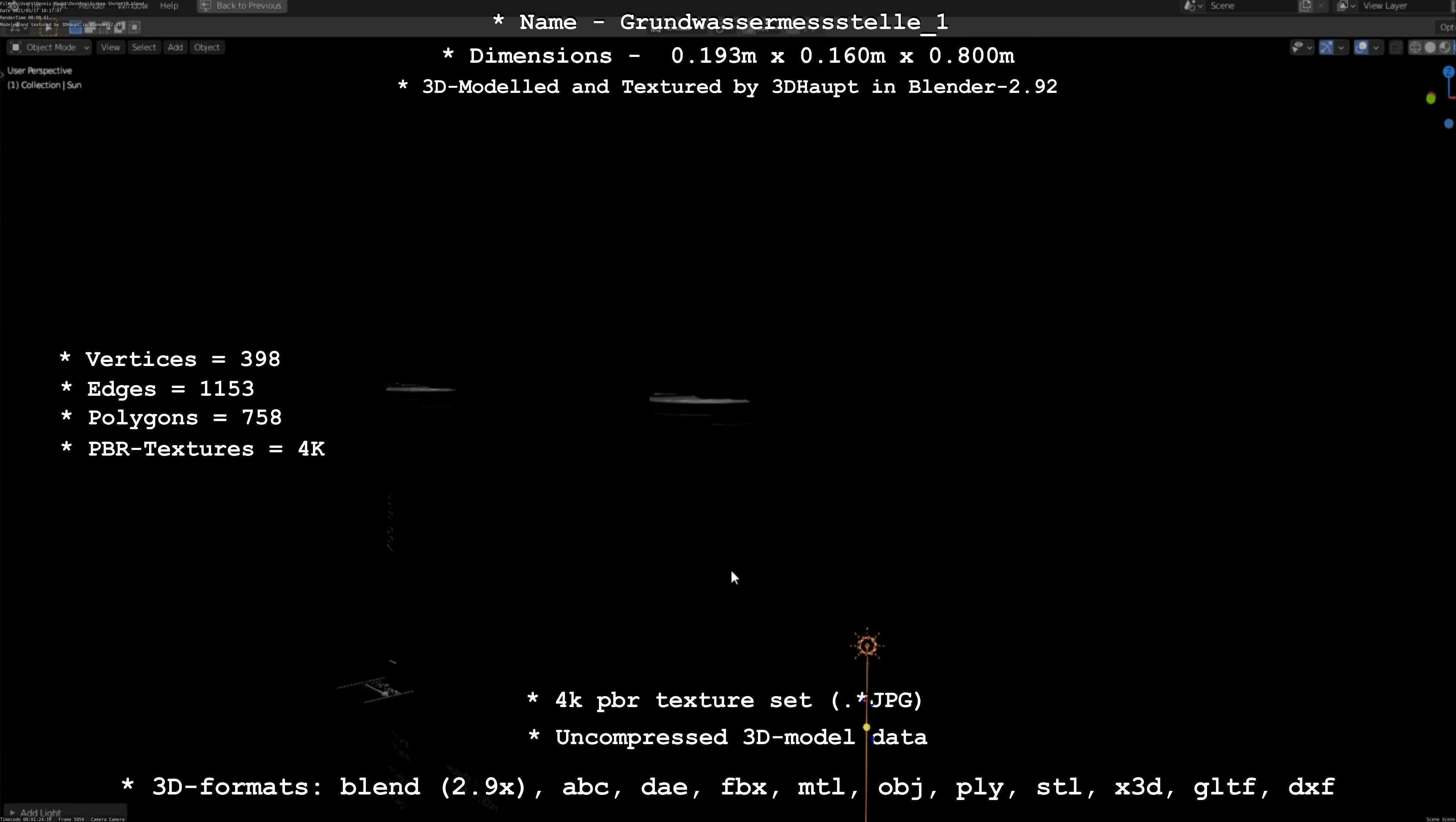 Groundwater monitoring well 1 version 2  Low-poly 3D model_37