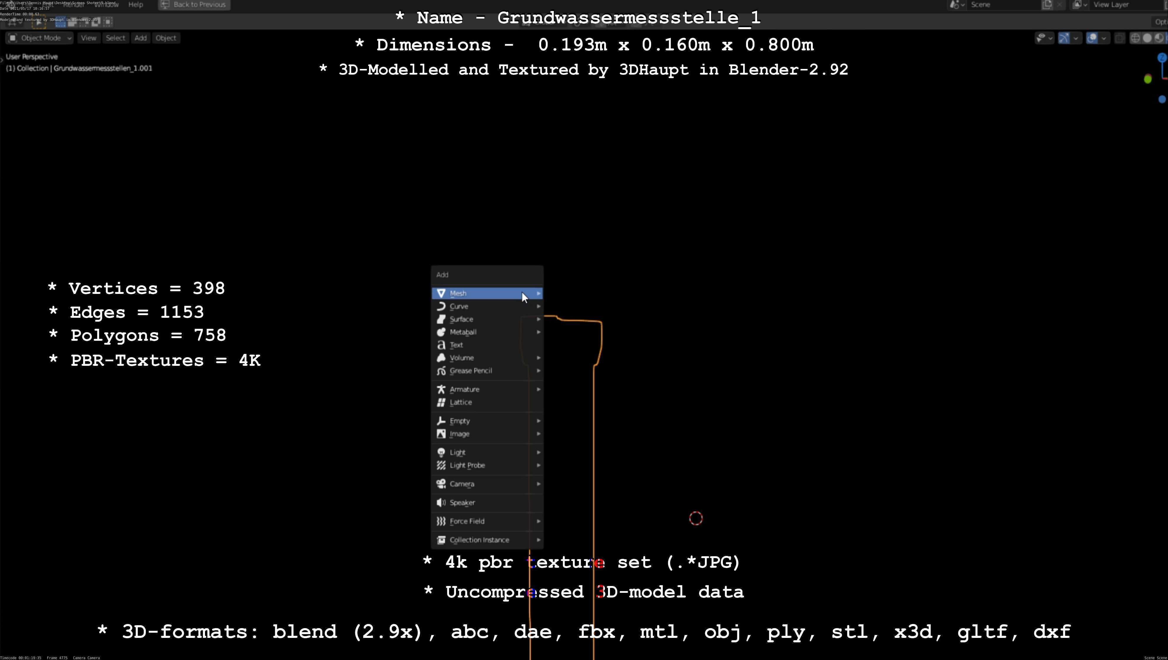 Groundwater monitoring well 1 version 2  Low-poly 3D model_35