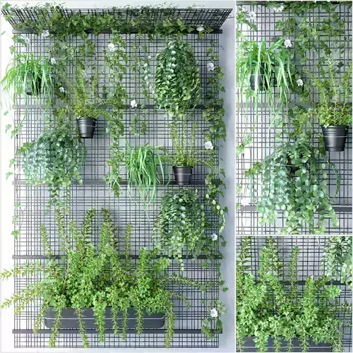 Wall Grid Plant Pot 3D model