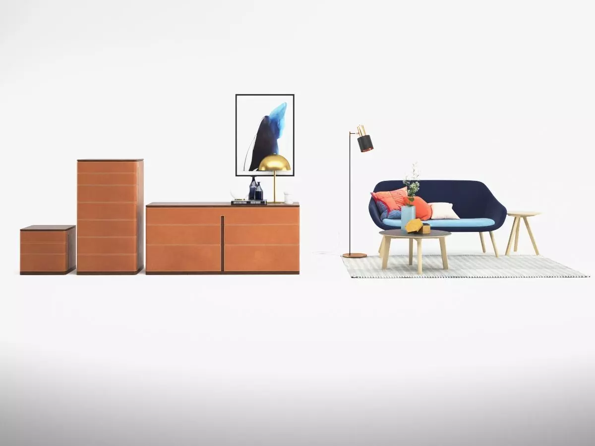 Sofa set furniture Free 3D model