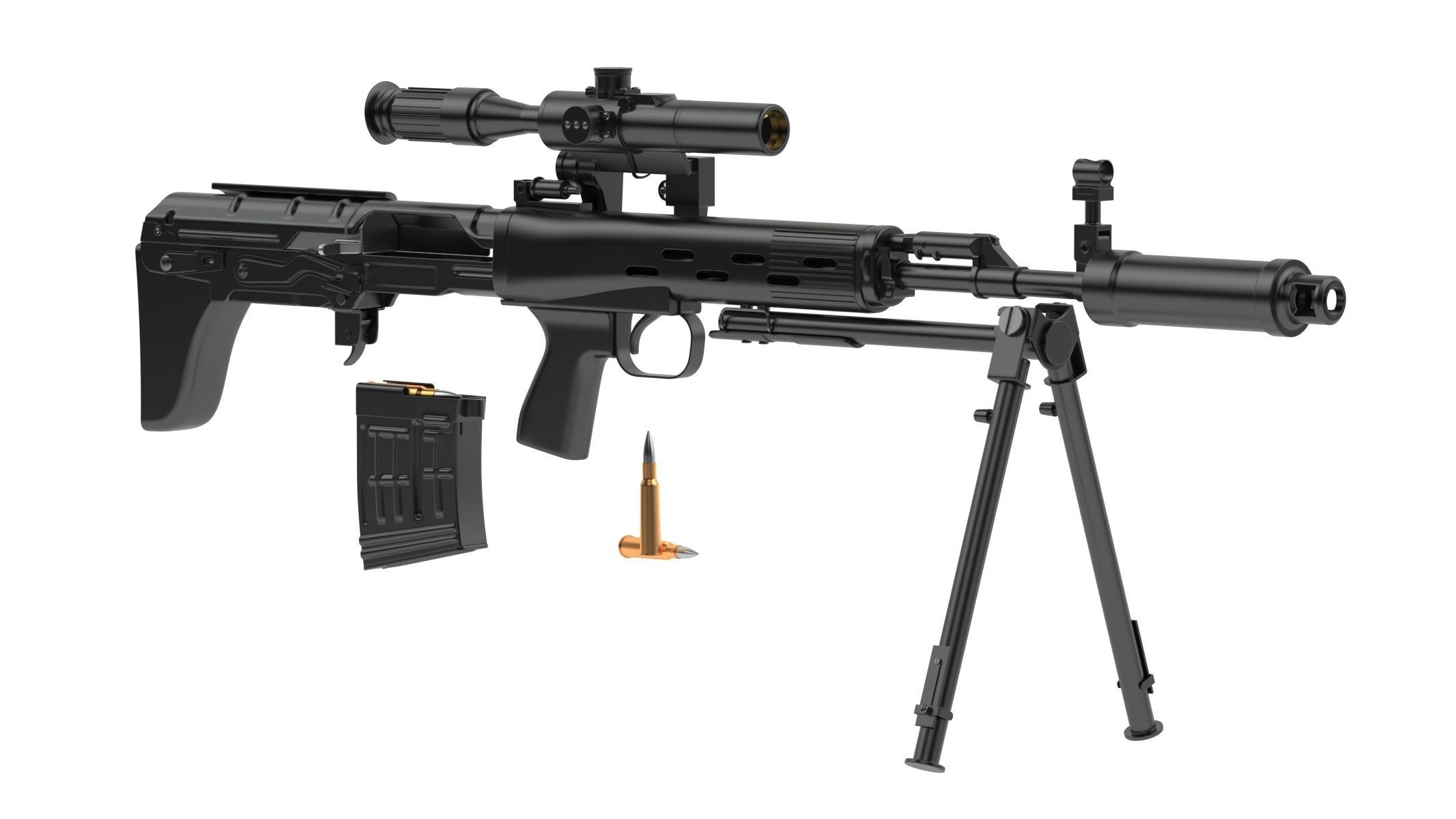 Dragunov SVU 3D model_4