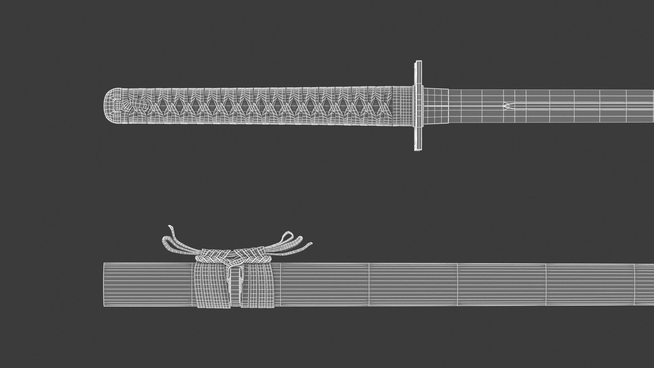 Ninjato Sword Low-poly 3D model_17