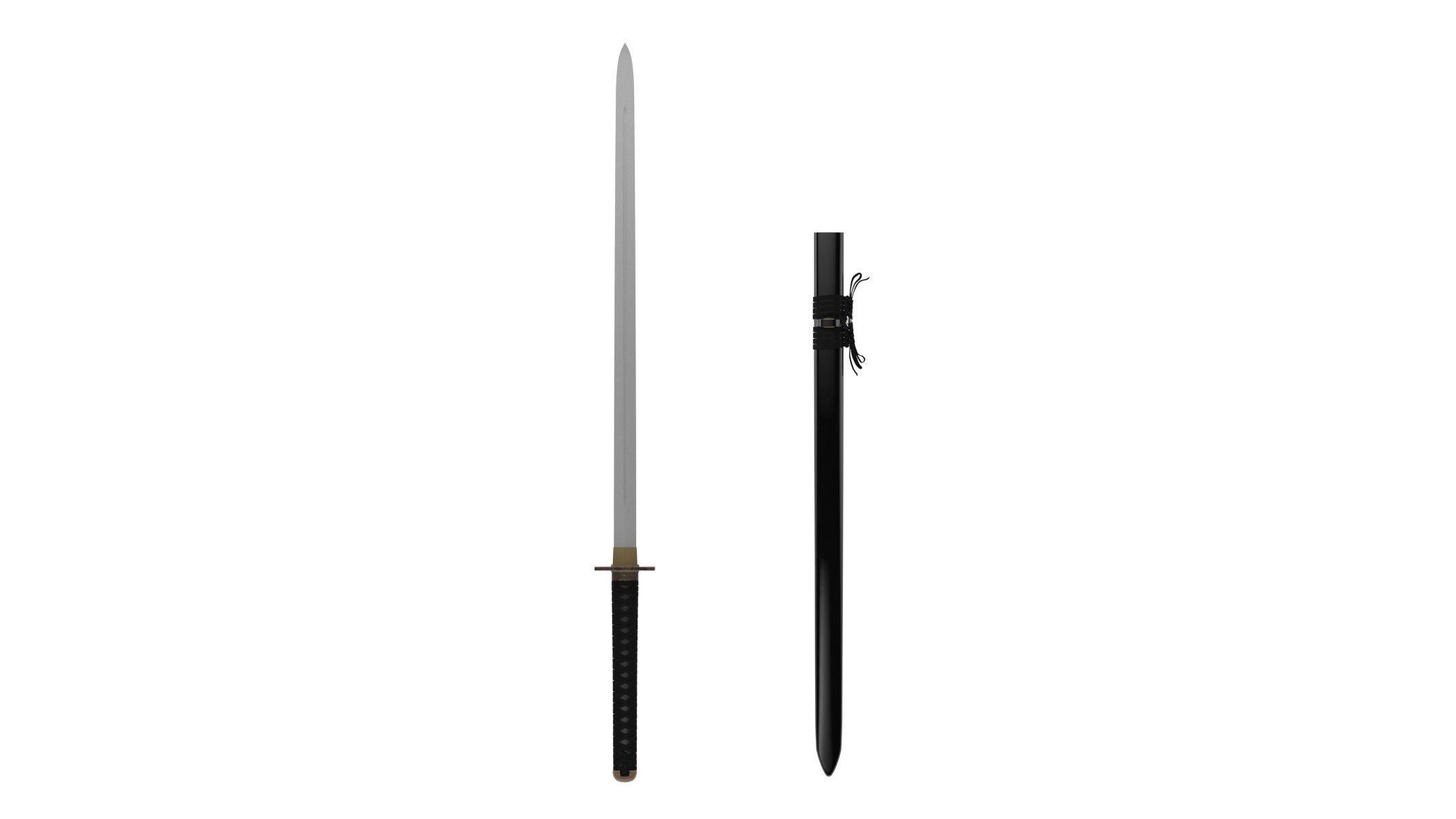 Ninjato Sword Low-poly 3D model_5