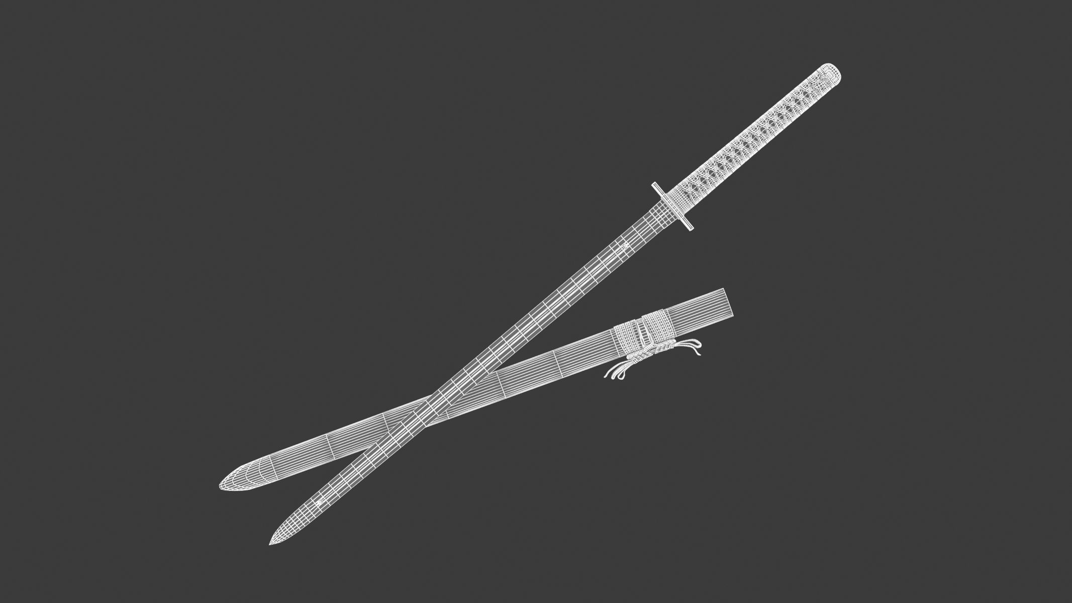 Ninjato Sword Low-poly 3D model_16