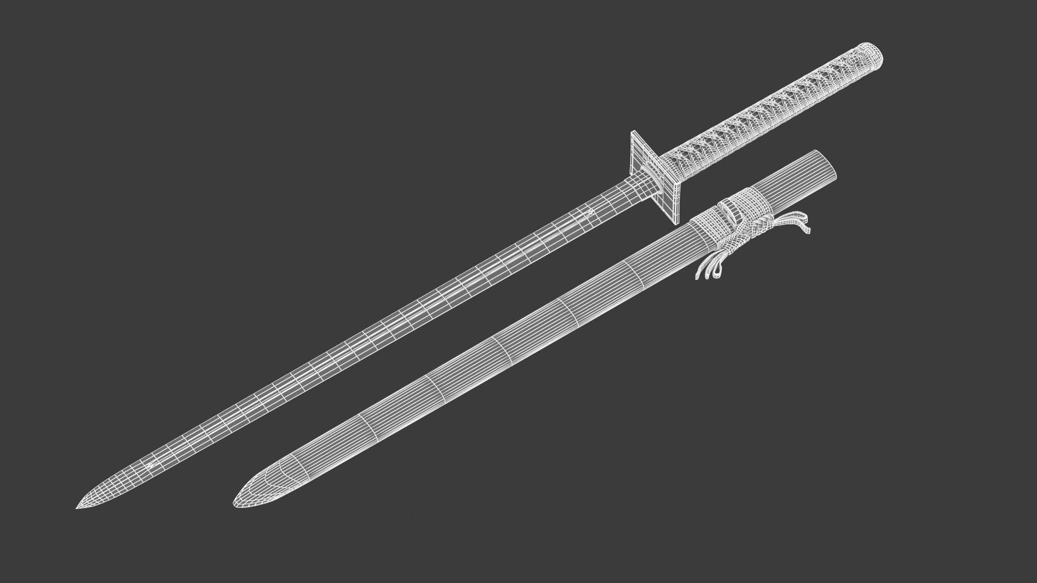 Ninjato Sword Low-poly 3D model_10
