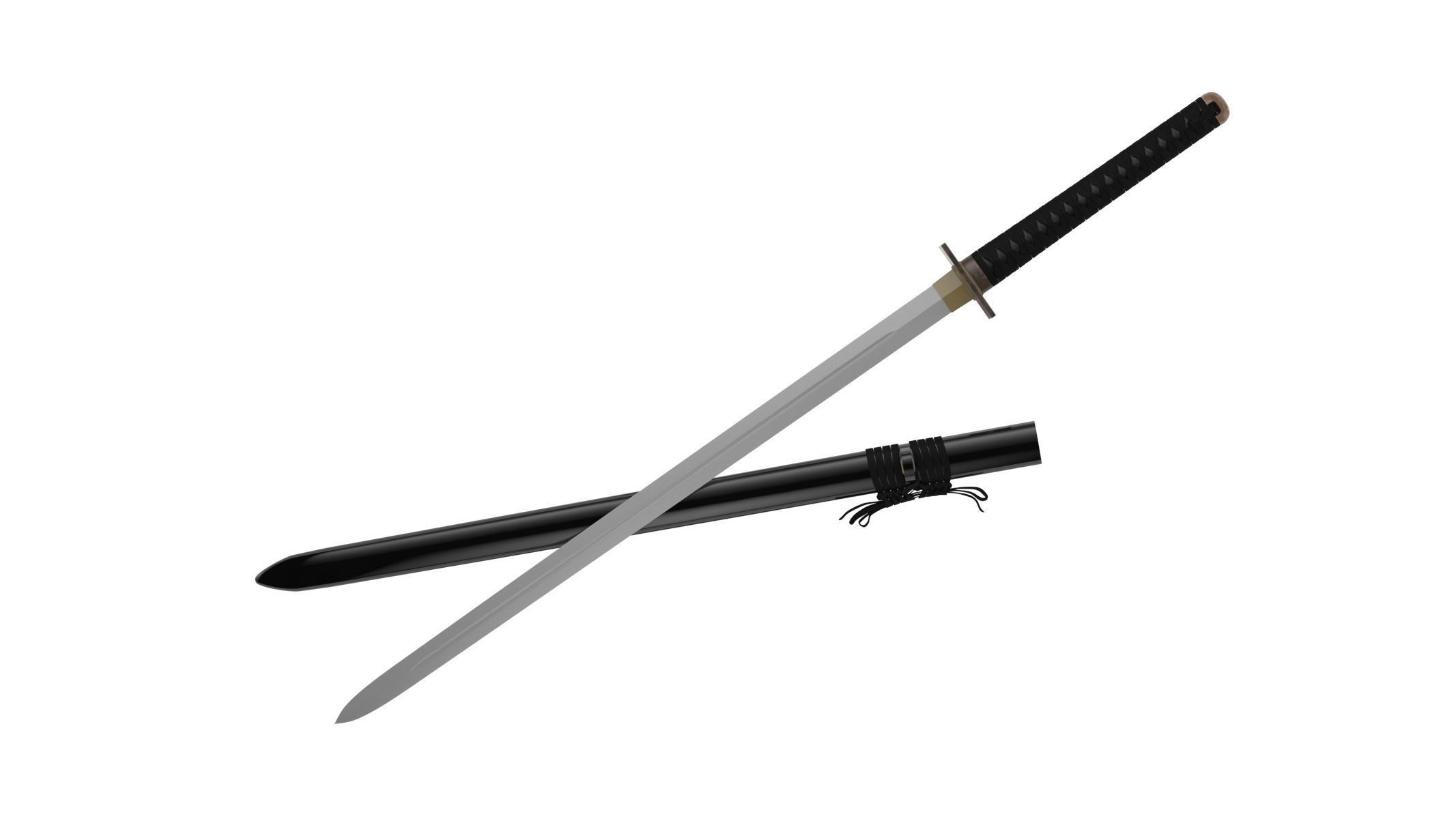 Ninjato Sword Low-poly 3D model_6