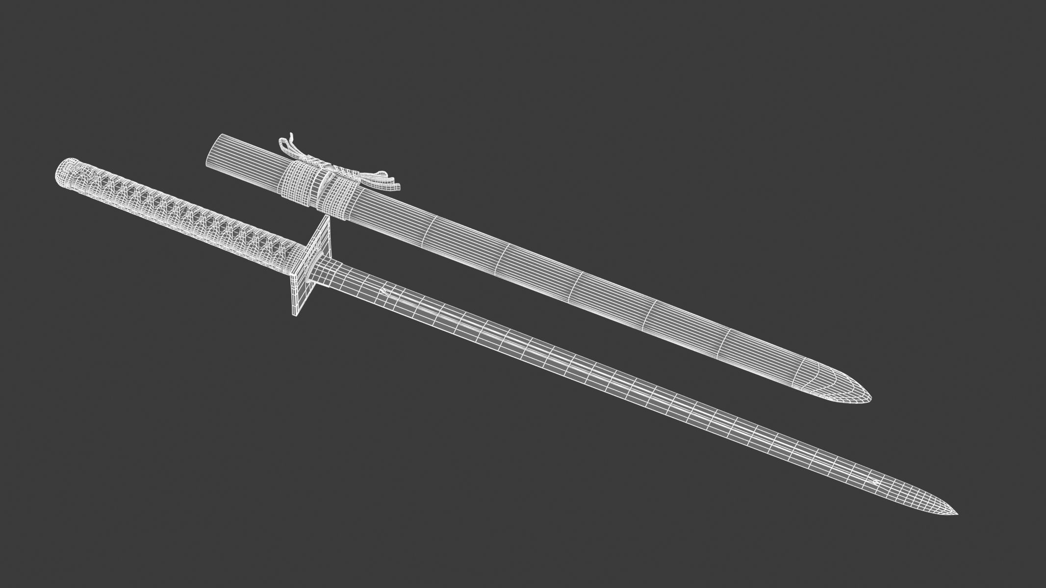 Ninjato Sword Low-poly 3D model_11