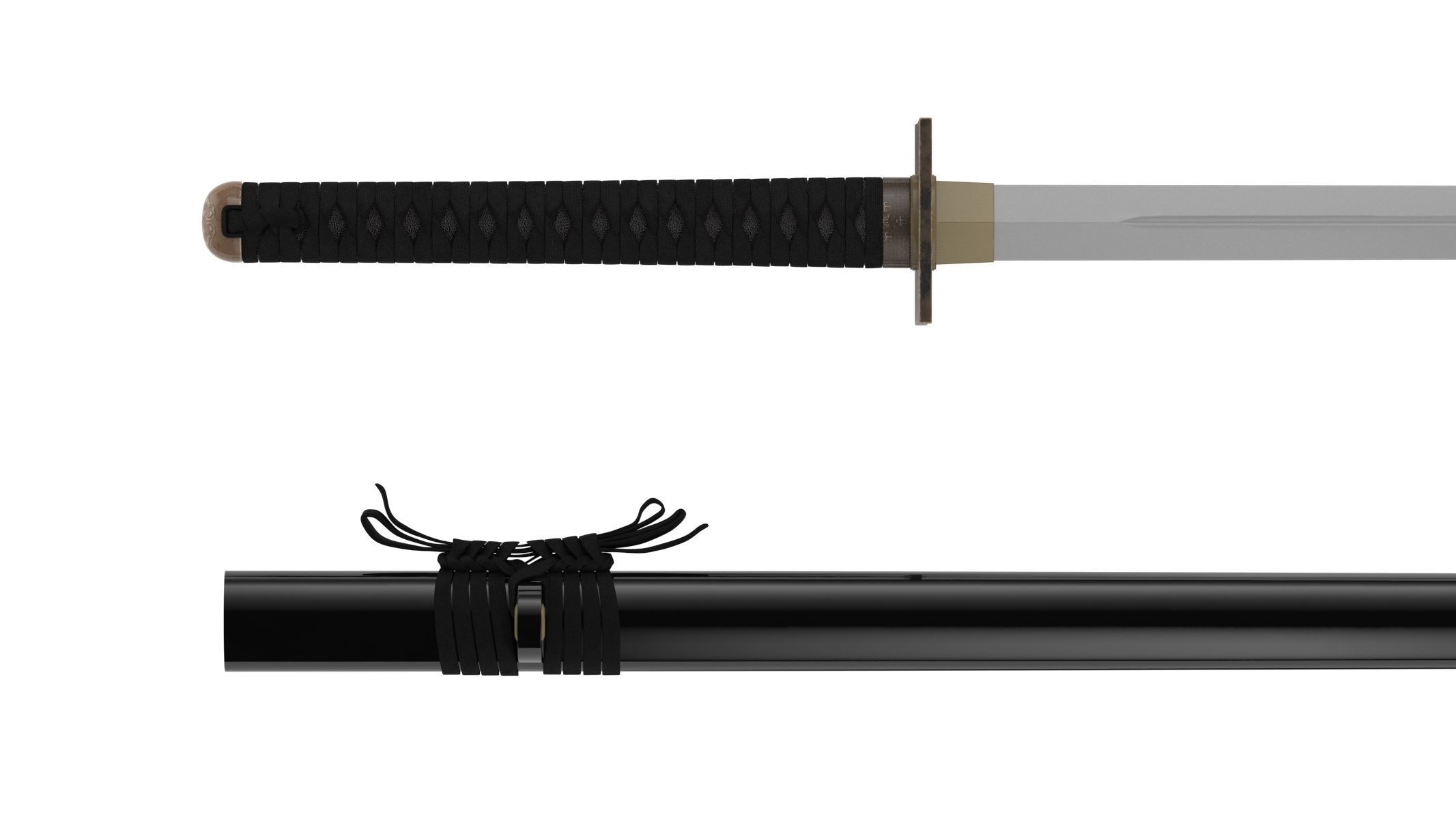 Ninjato Sword Low-poly 3D model_7