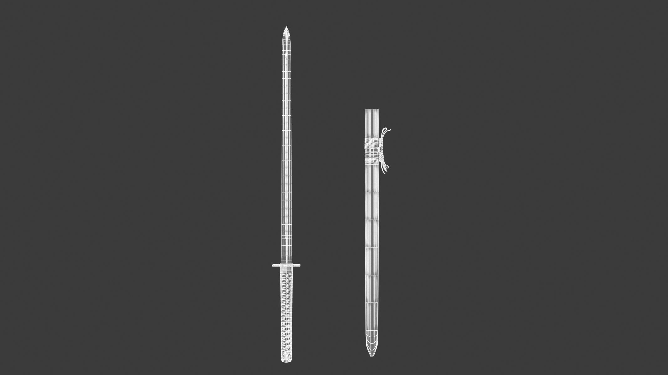 Ninjato Sword Low-poly 3D model_15