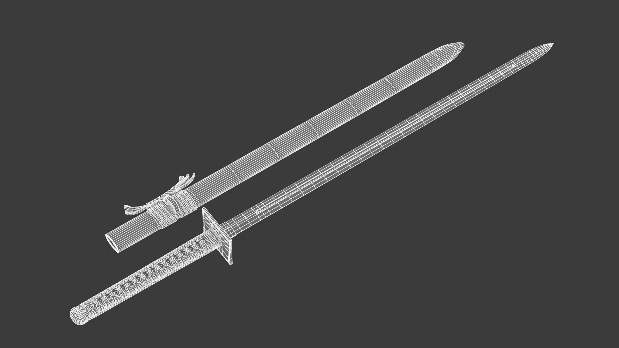Ninjato Sword Low-poly 3D model_12