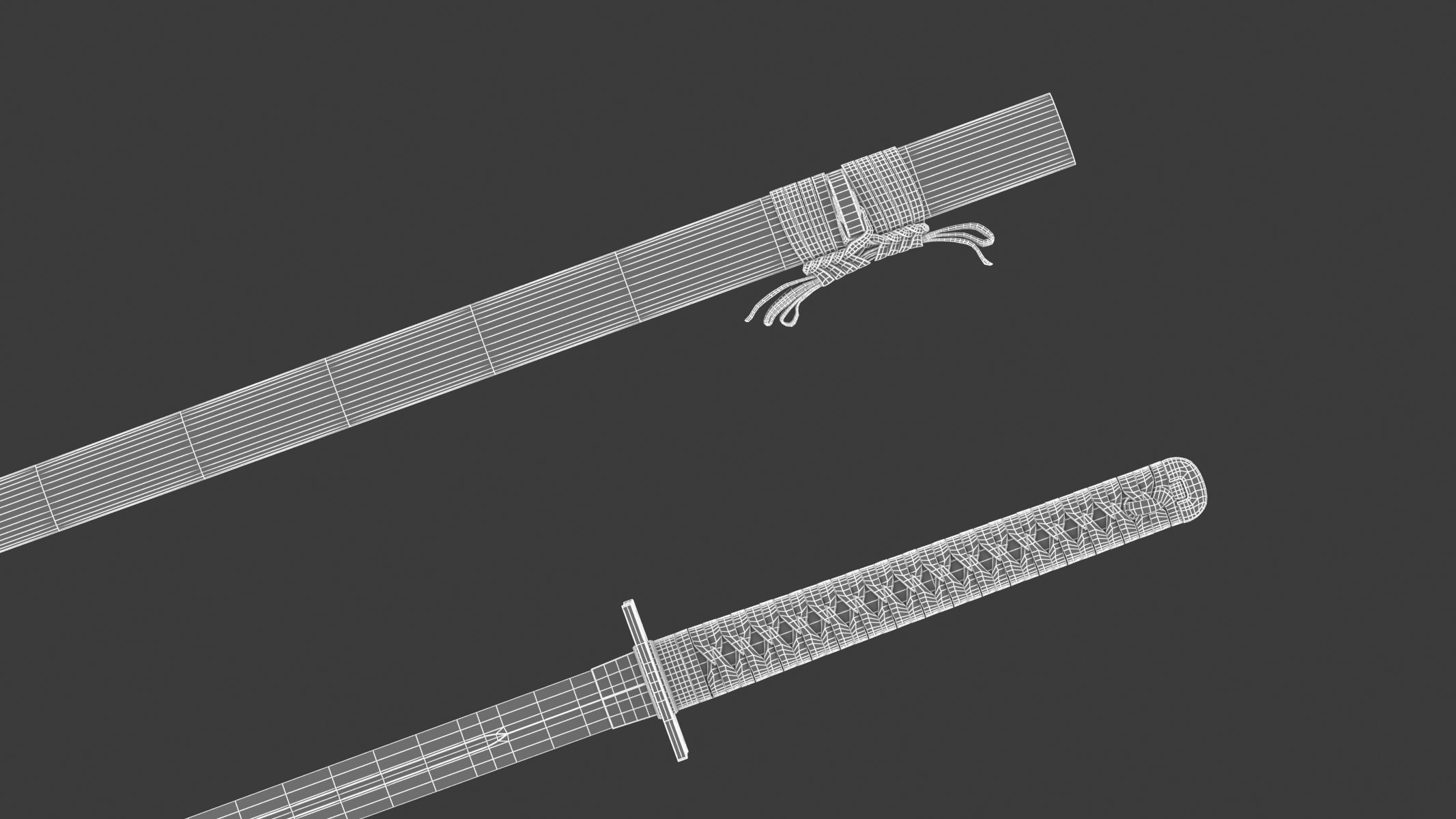 Ninjato Sword Low-poly 3D model_19