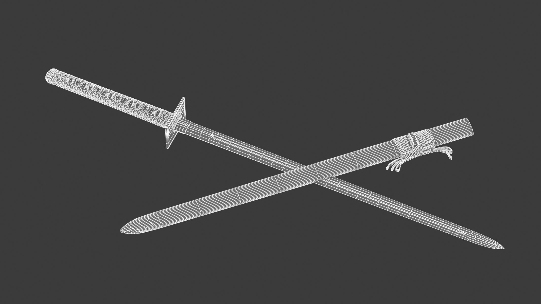 Ninjato Sword Low-poly 3D model_14
