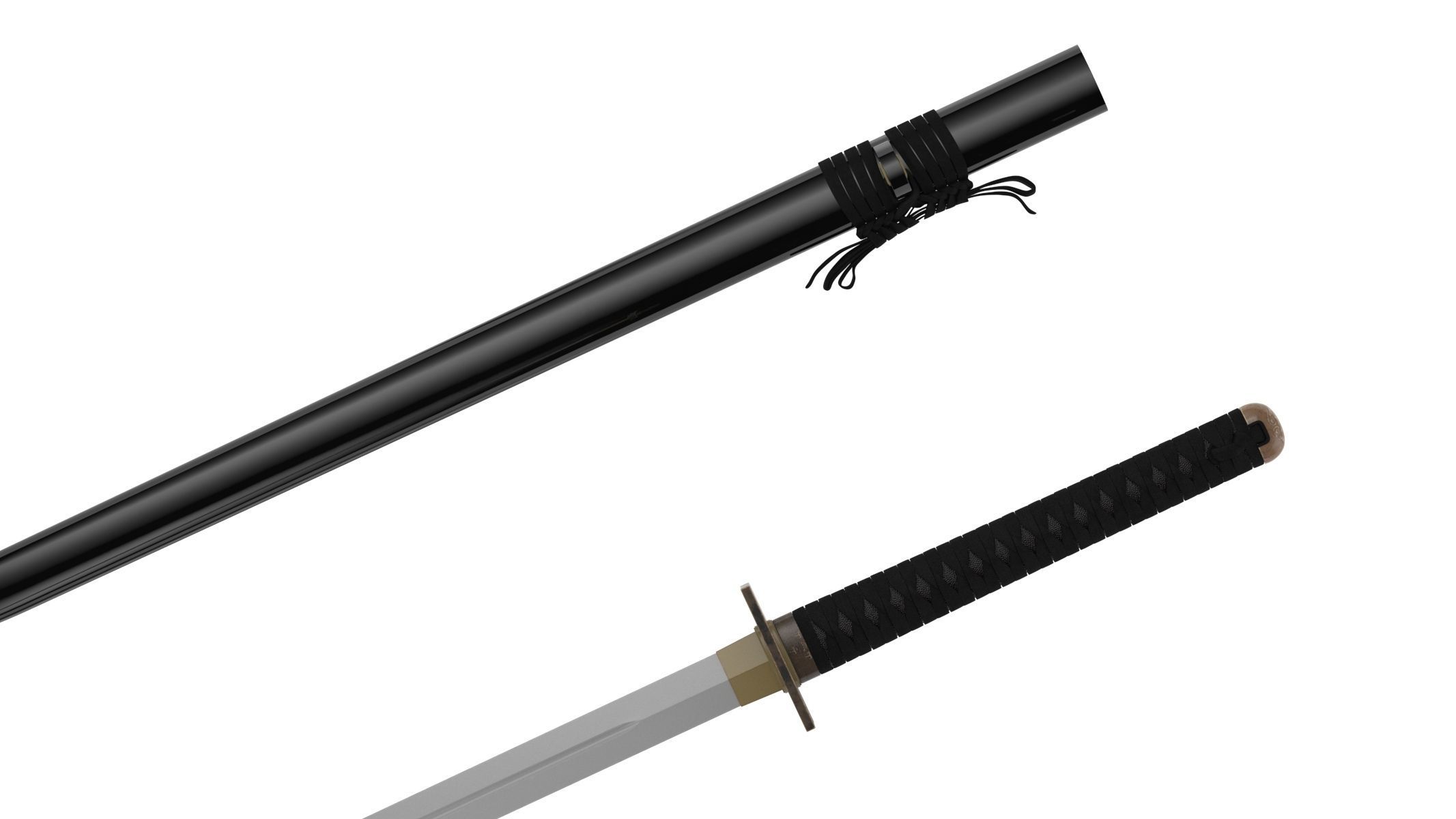 Ninjato Sword Low-poly 3D model_9