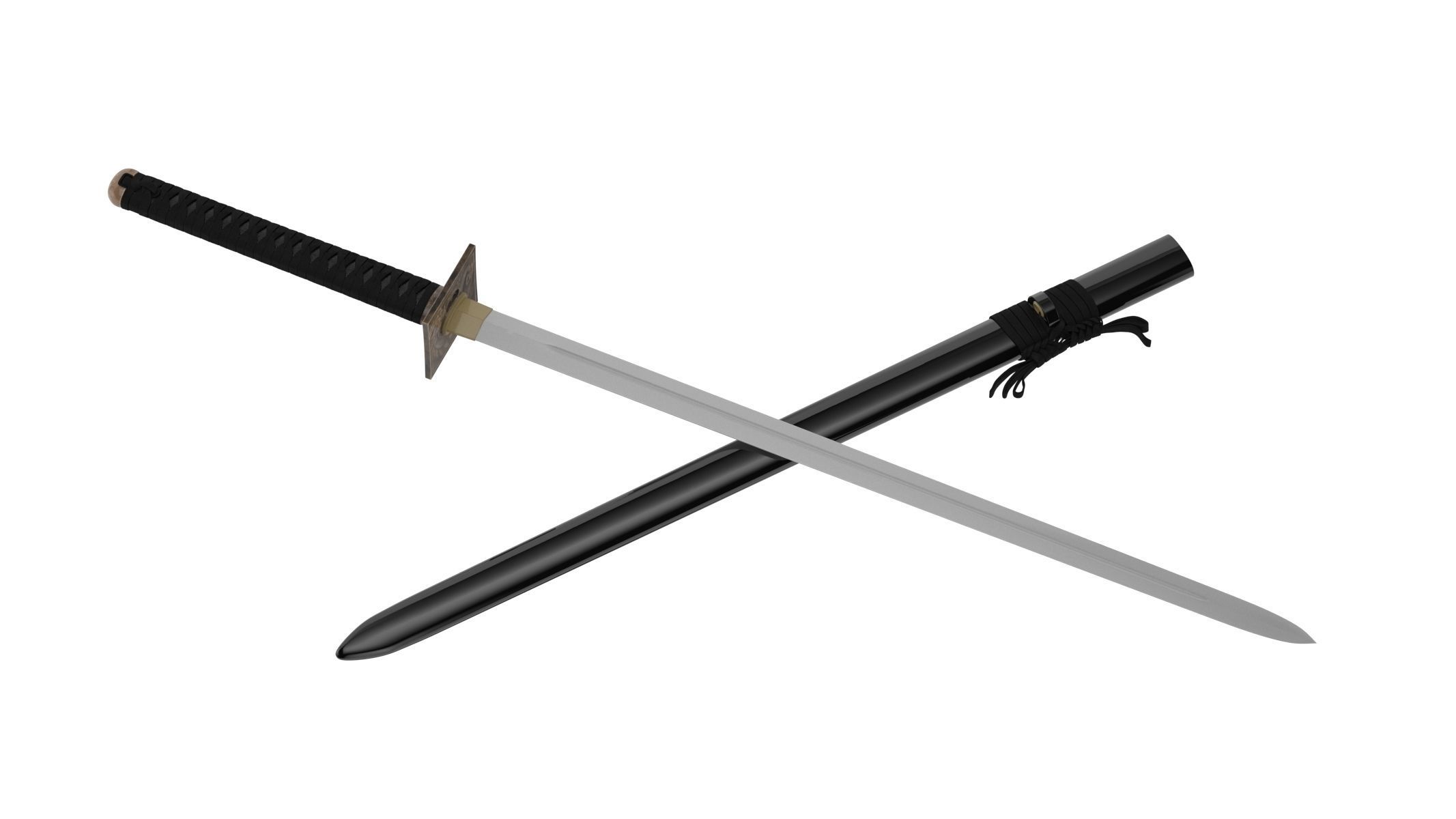 Ninjato Sword Low-poly 3D model_4
