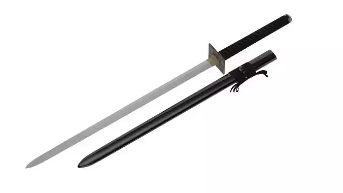 Ninjato Sword Low-poly 3D model