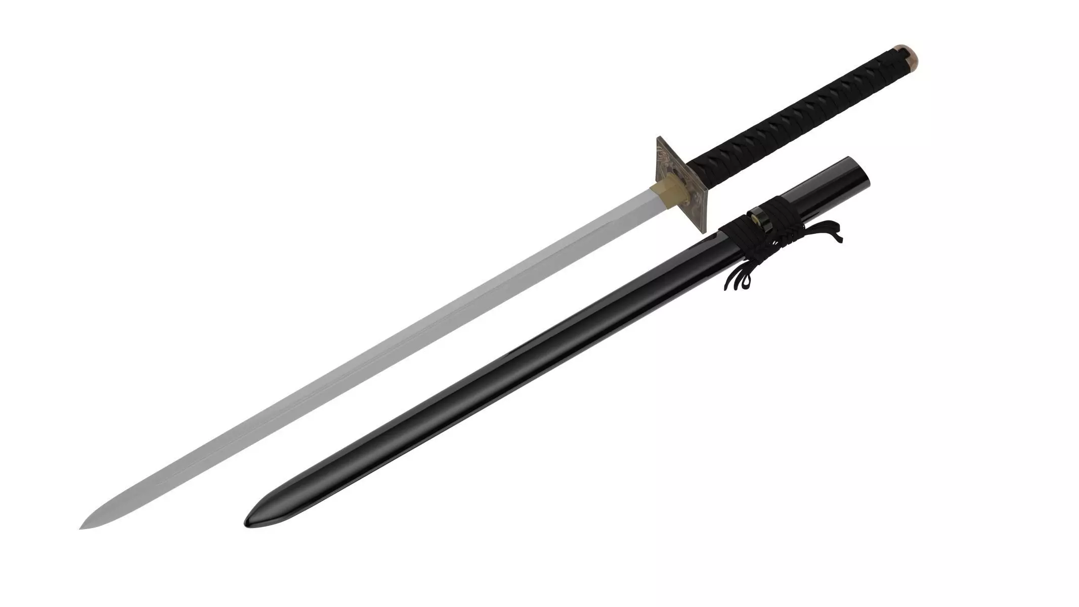 Ninjato Sword Low-poly 3D model_0