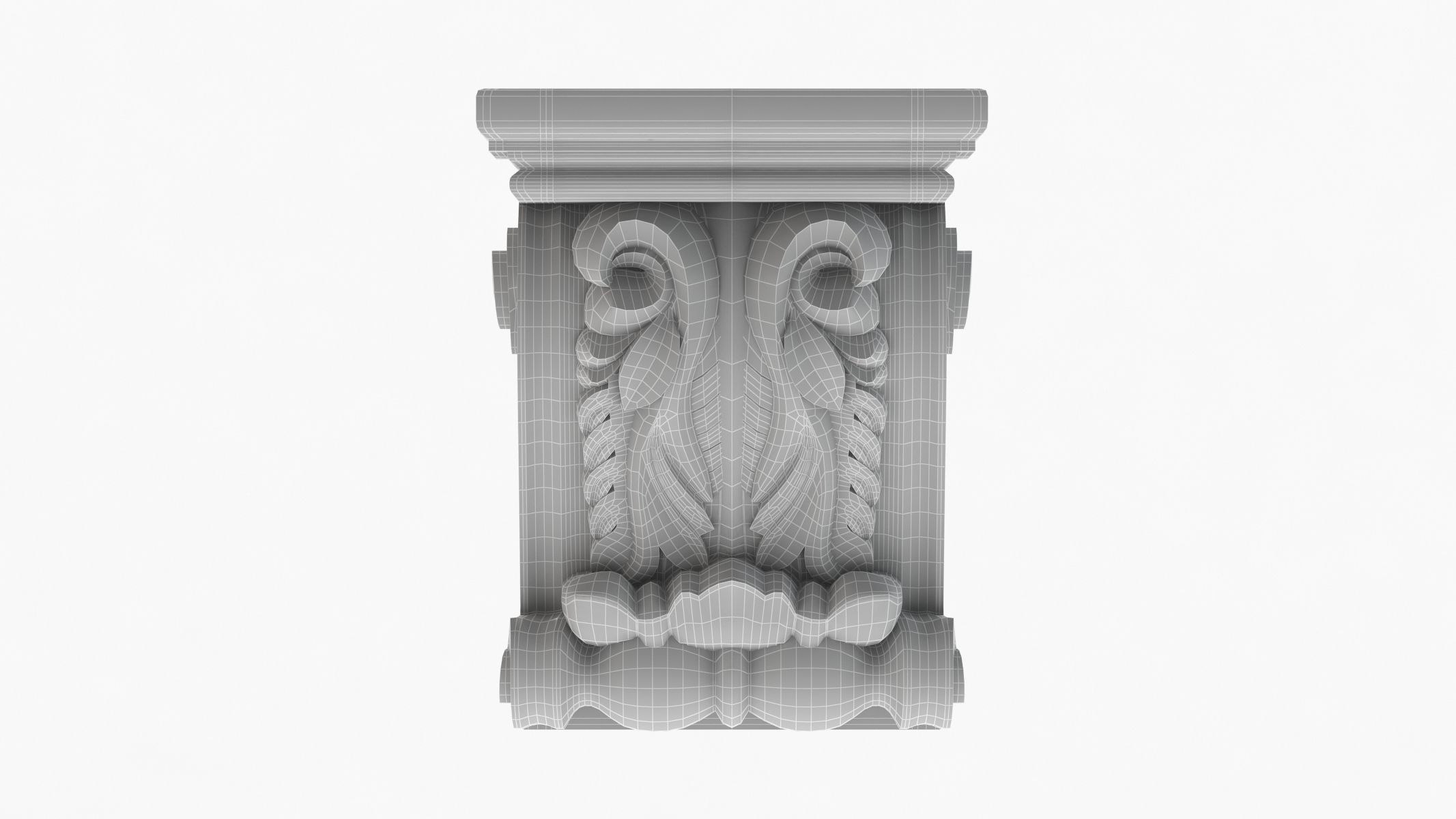 Scroll Corbel 60 Printable 3D model_6