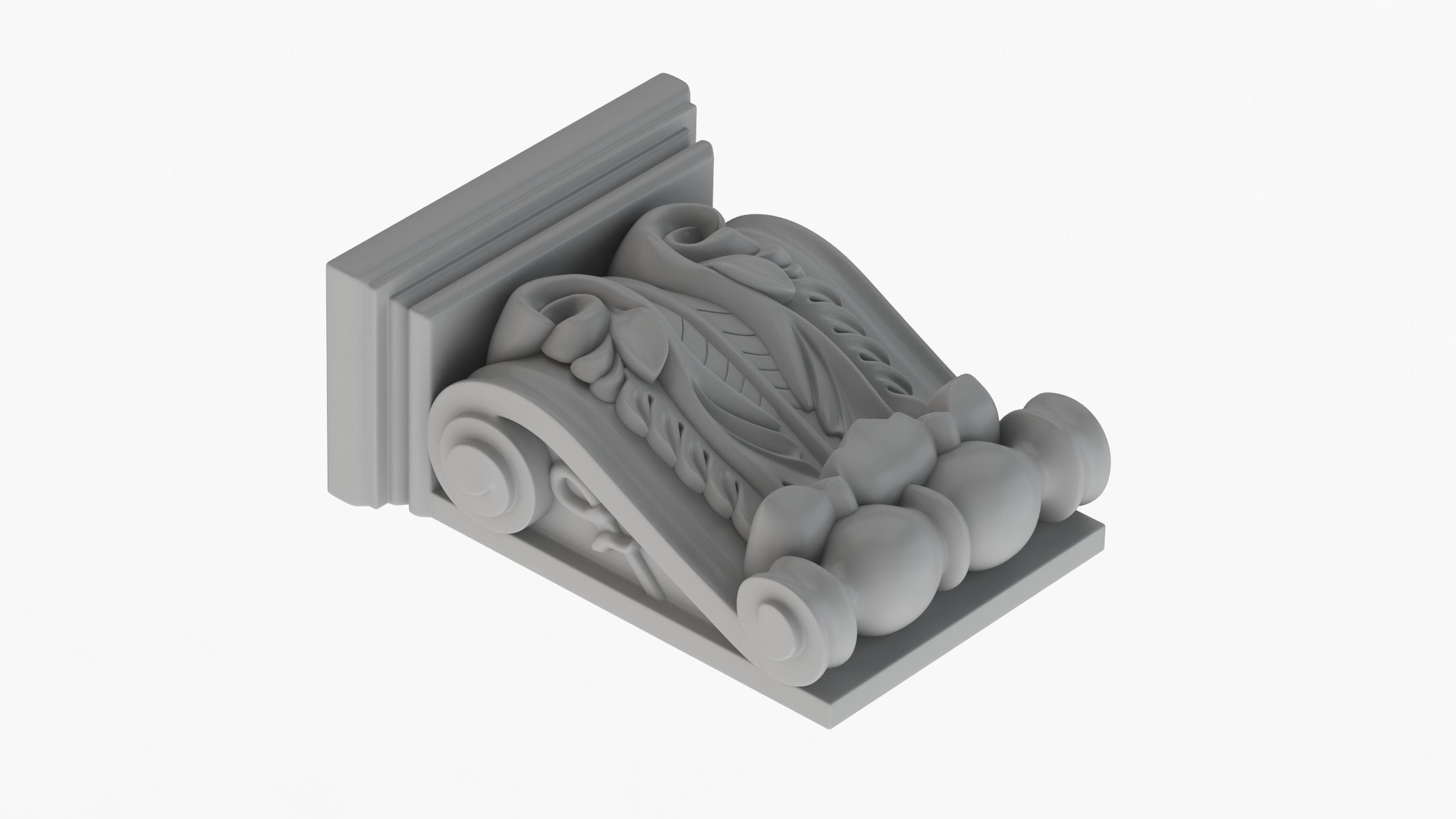 Scroll Corbel 60 Printable 3D model_3