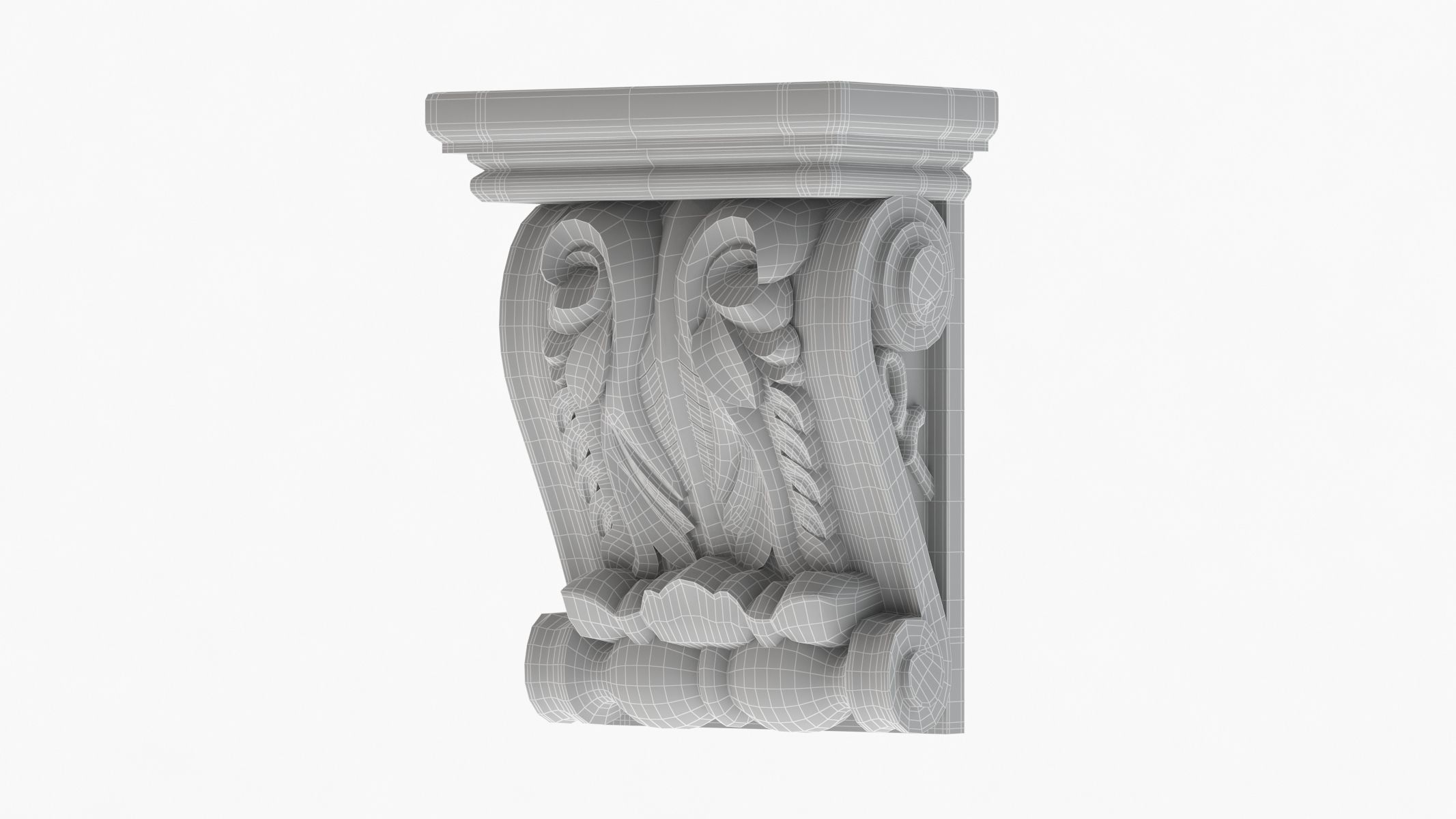 Scroll Corbel 60 Printable 3D model_7
