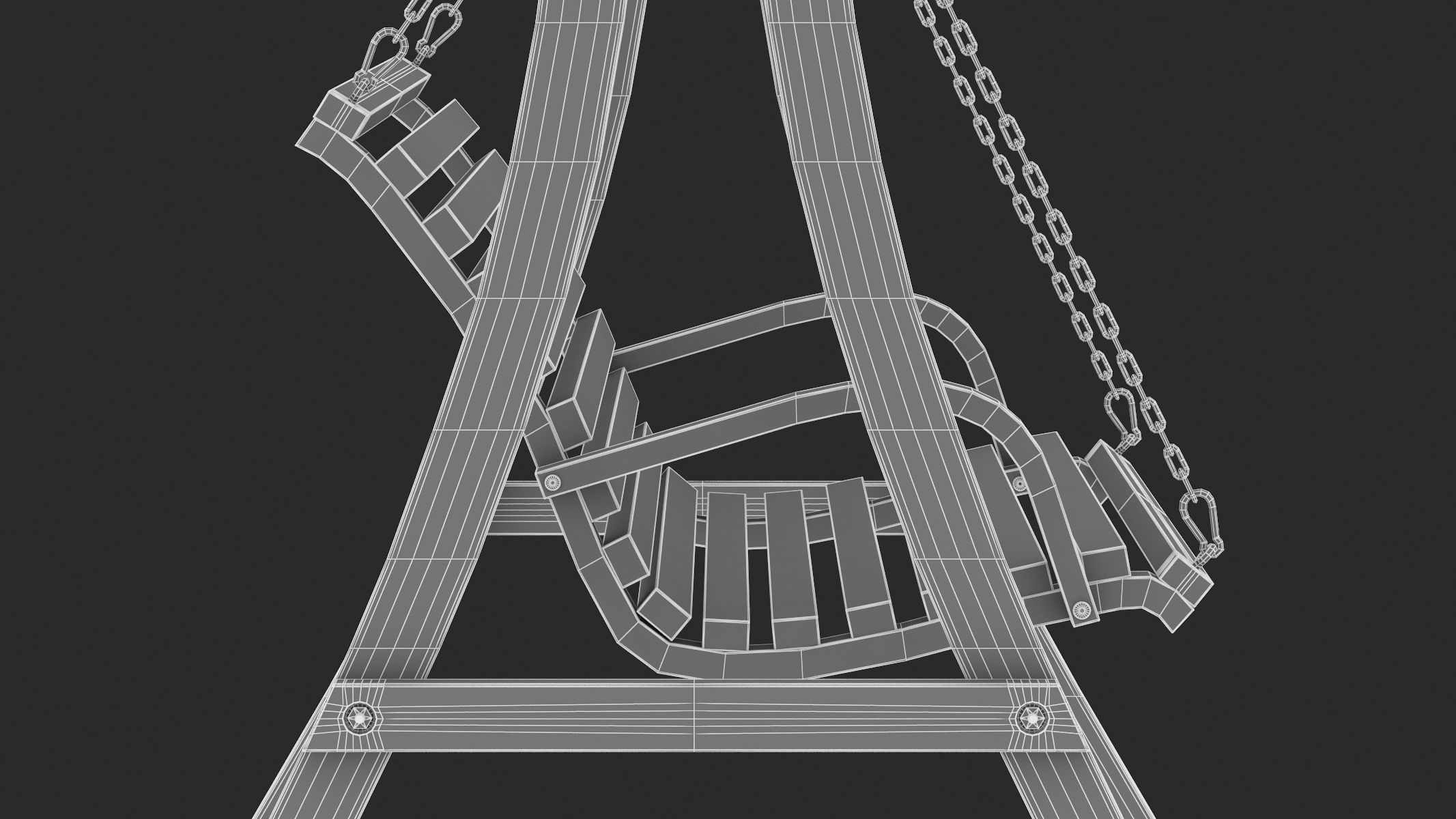 Wooden Swing Chair 01 3D model_16