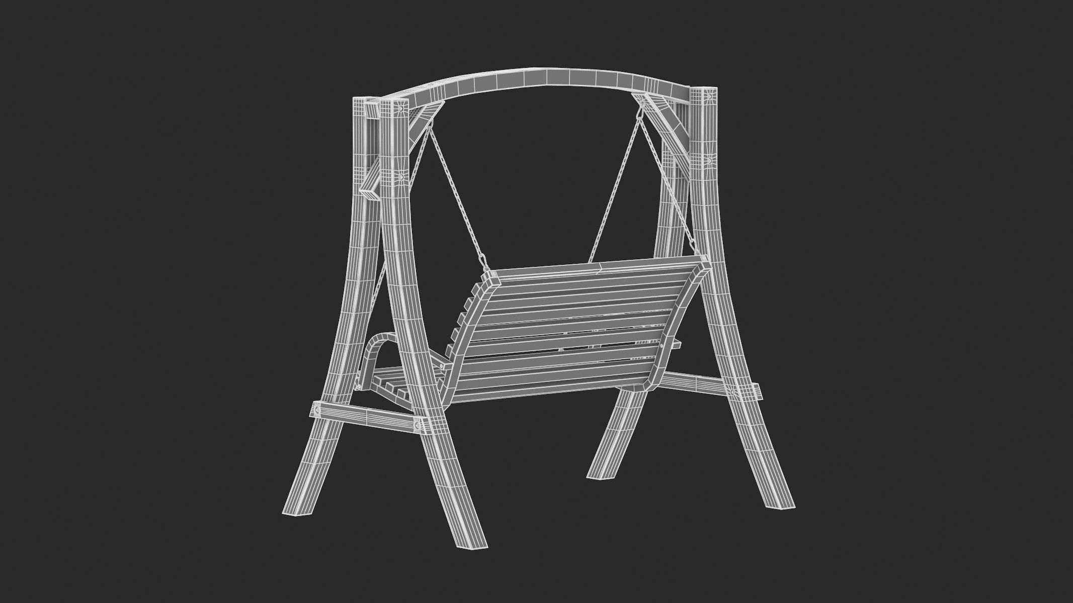 Wooden Swing Chair 01 3D model_13