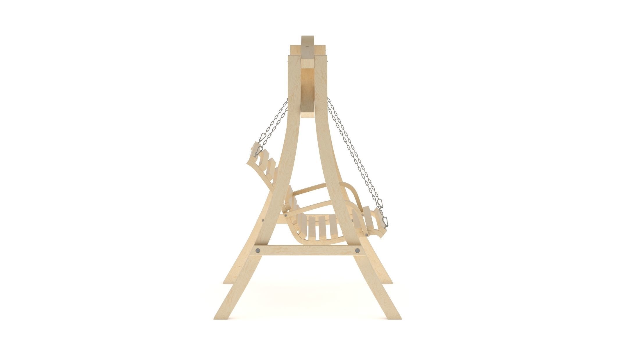 Wooden Swing Chair 01 3D model_1