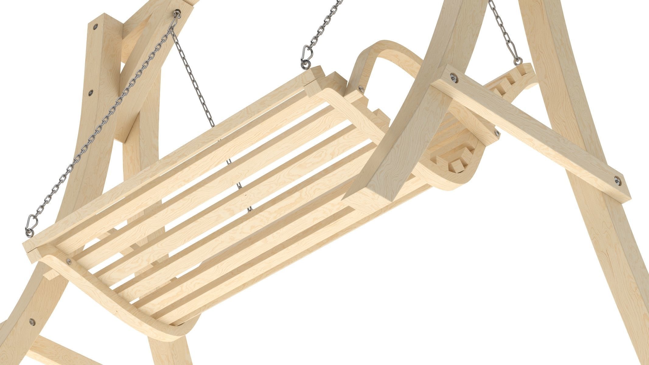Wooden Swing Chair 01 3D model_9