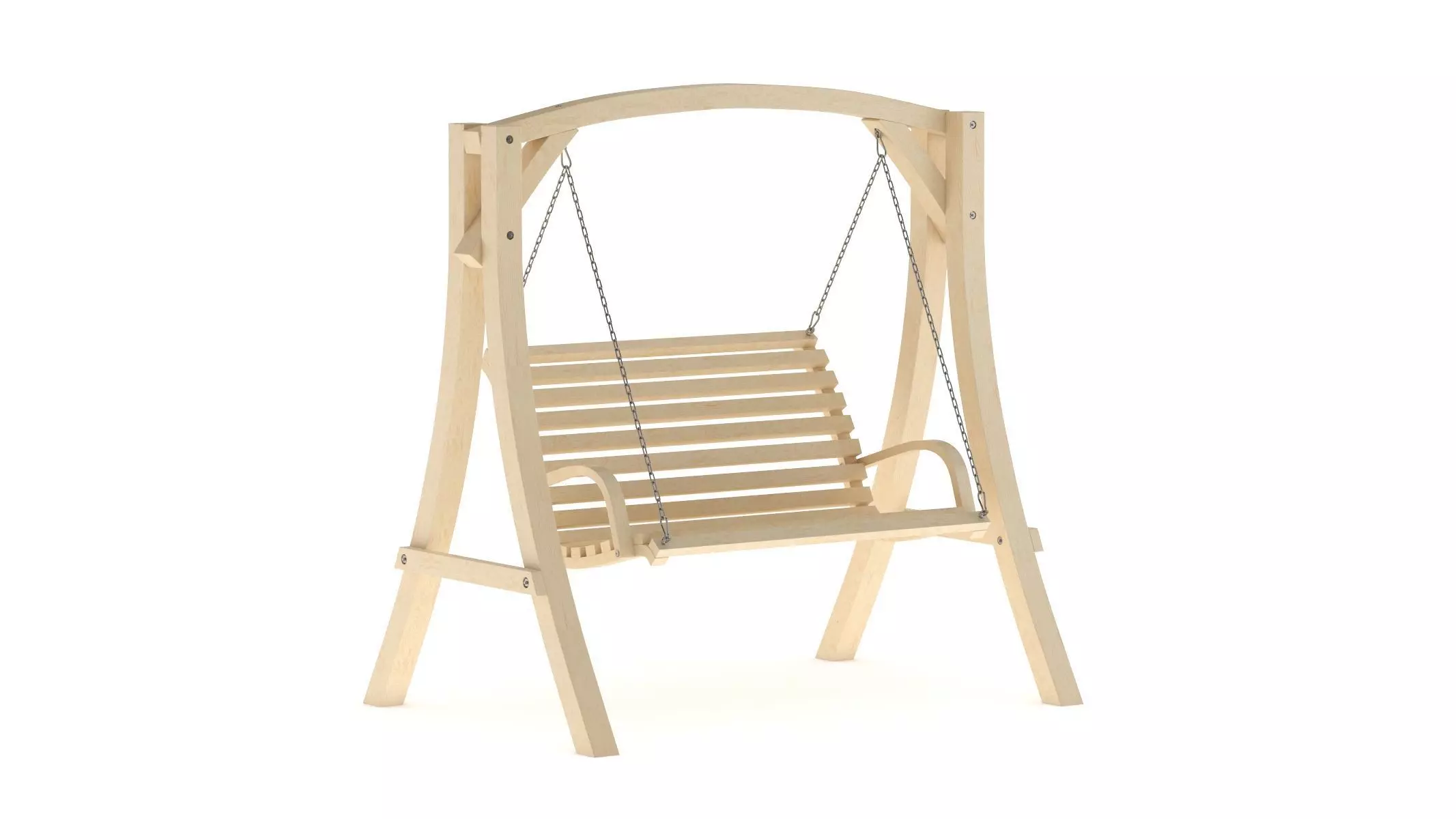 Wooden Swing Chair 01 3D model_0